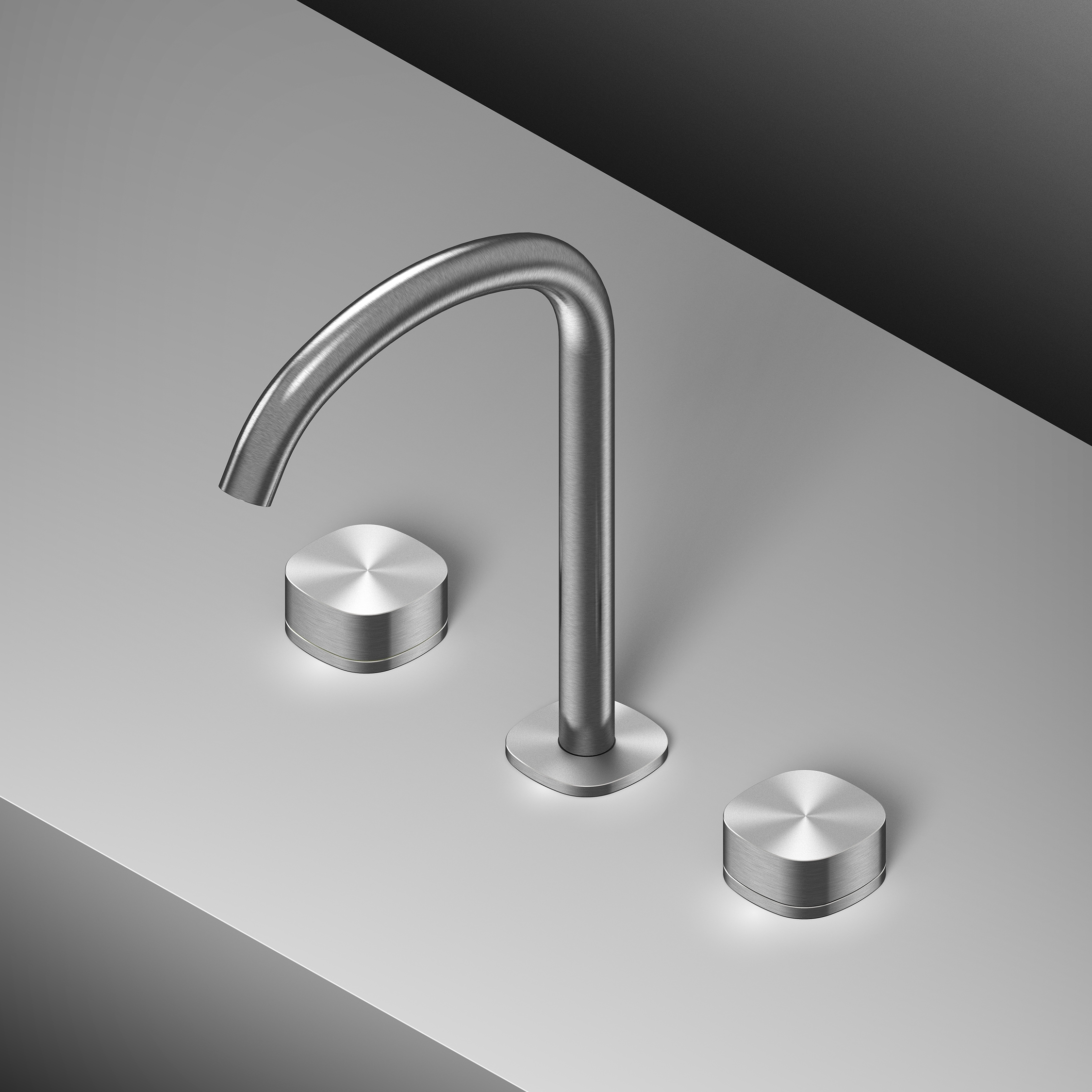 Display product Super | 3-hole deck-mounted tap with swivel spout from manufacturer Quadrodesign