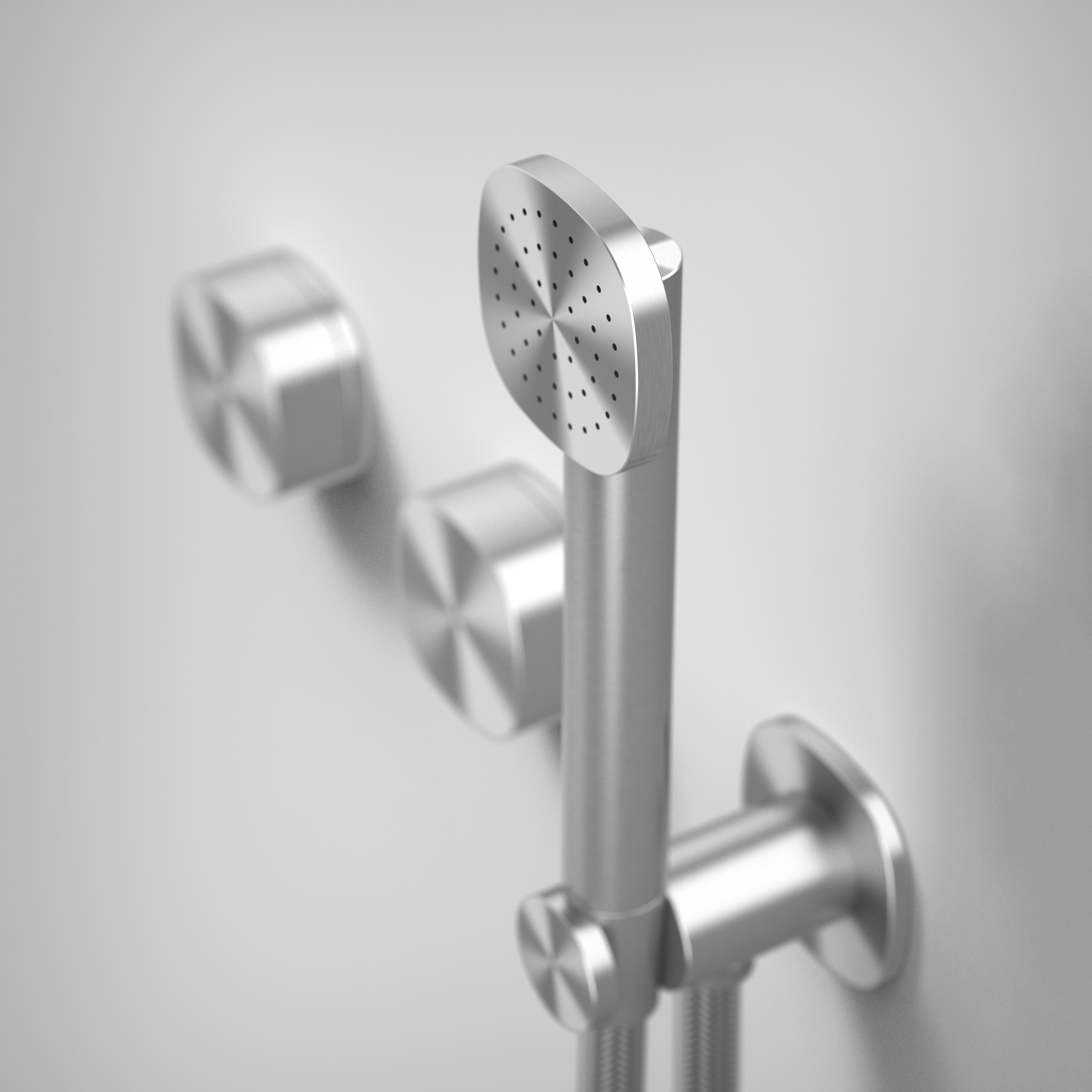Display product Super | Group of two progressive wall mixers with shower kit from manufacturer Quadrodesign