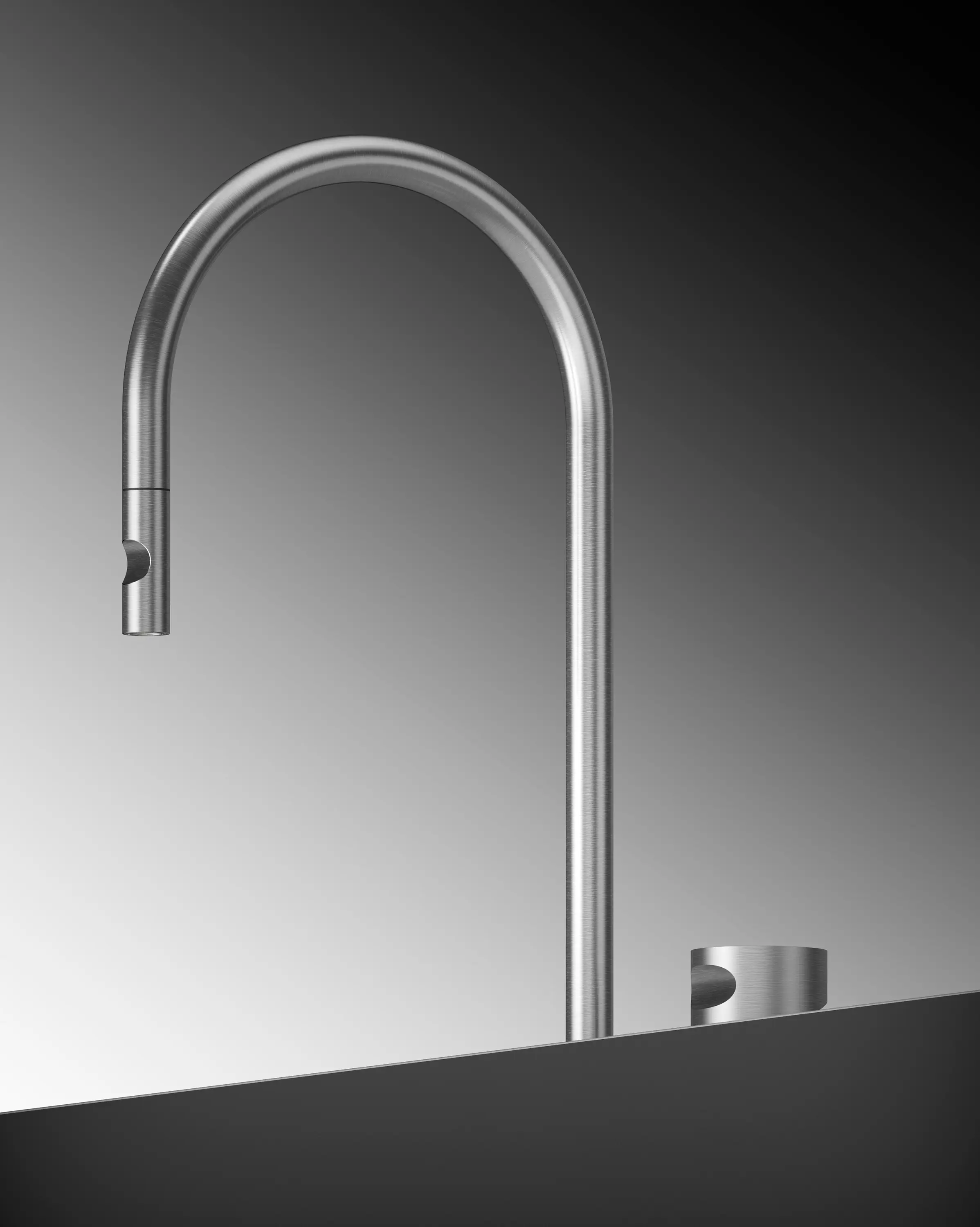 Quadrodesign - Thumb | Mitigeur de cuisine 2 trous avec bec et douche extractible