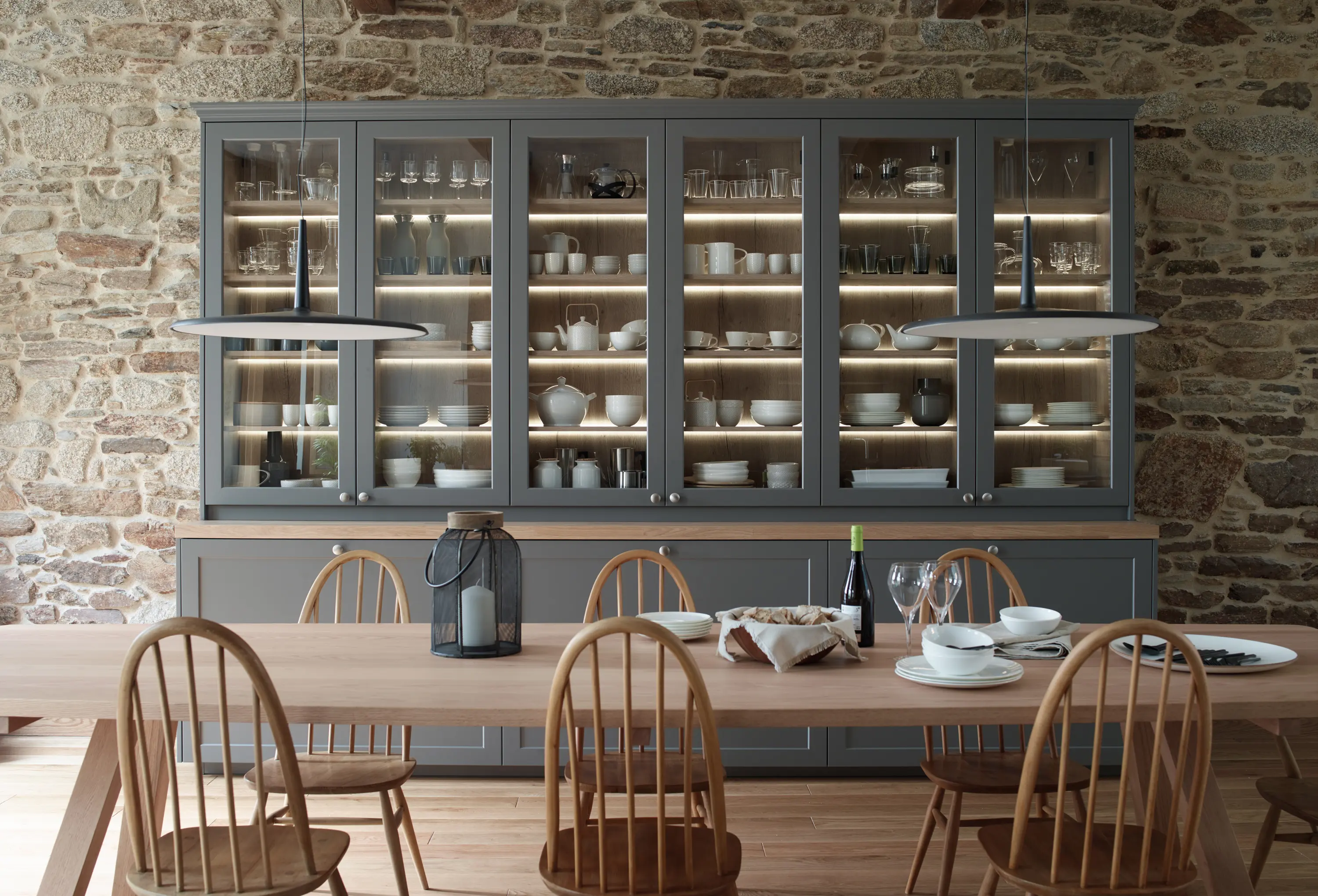 Santos - FINE Sideboard with glass unit and drawers