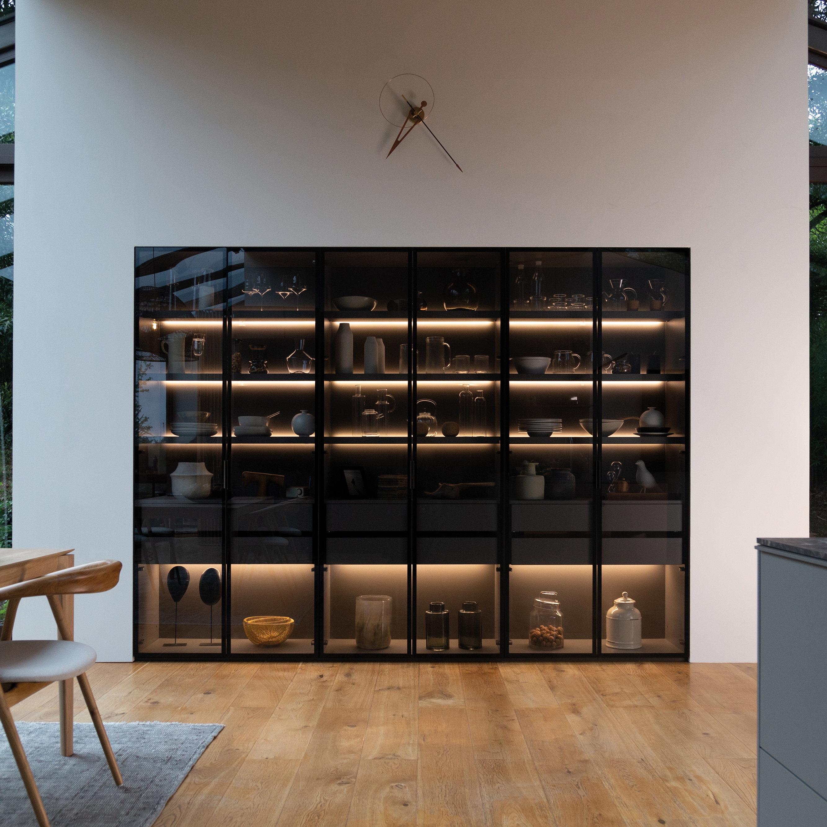 Display product FINE Glass door unit with interior drawers from manufacturer Santos