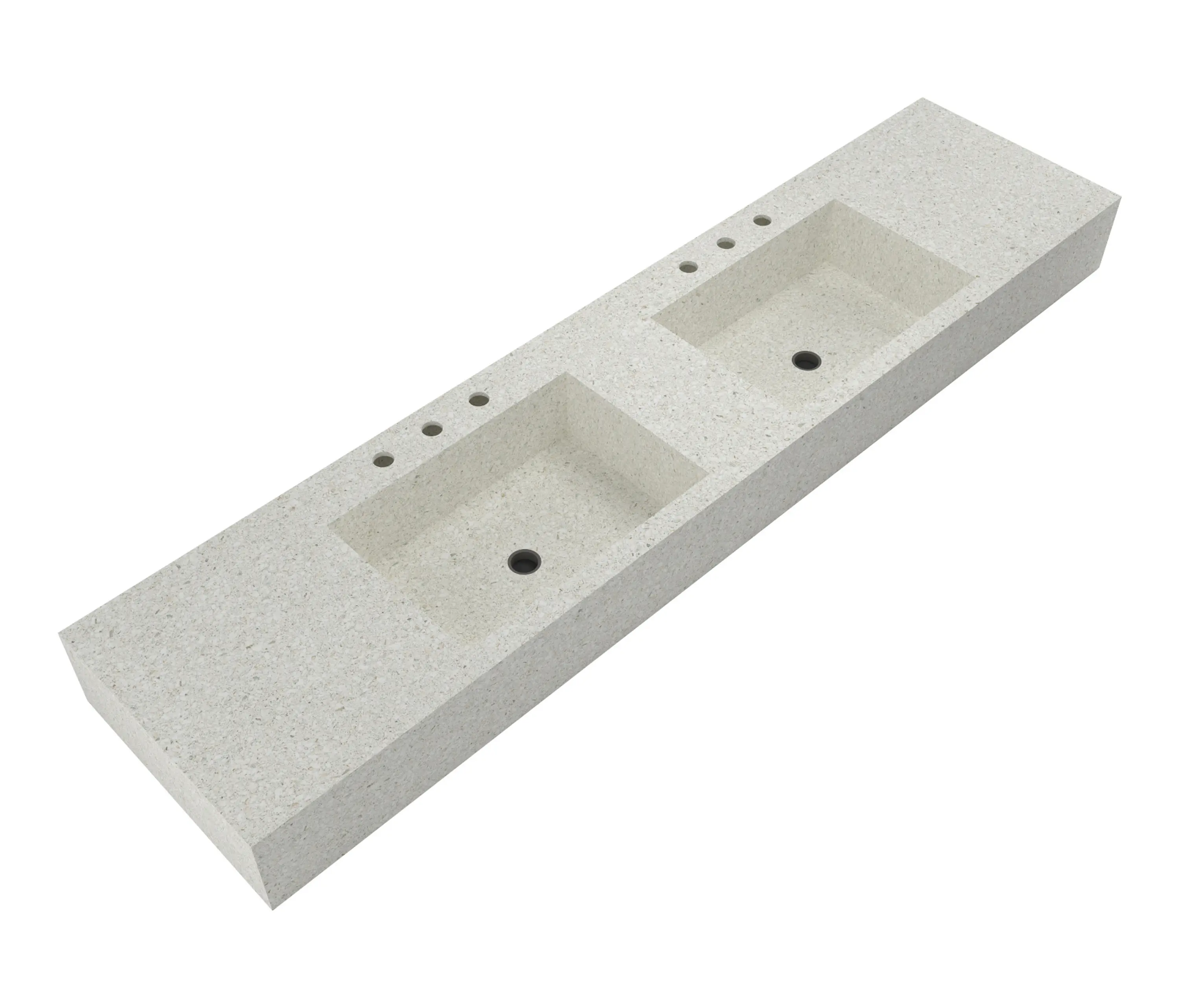 BAGNODESIGN - Alpine | Courchevel | Wall Mounted Double Bowl 3 Hole Wash Basin