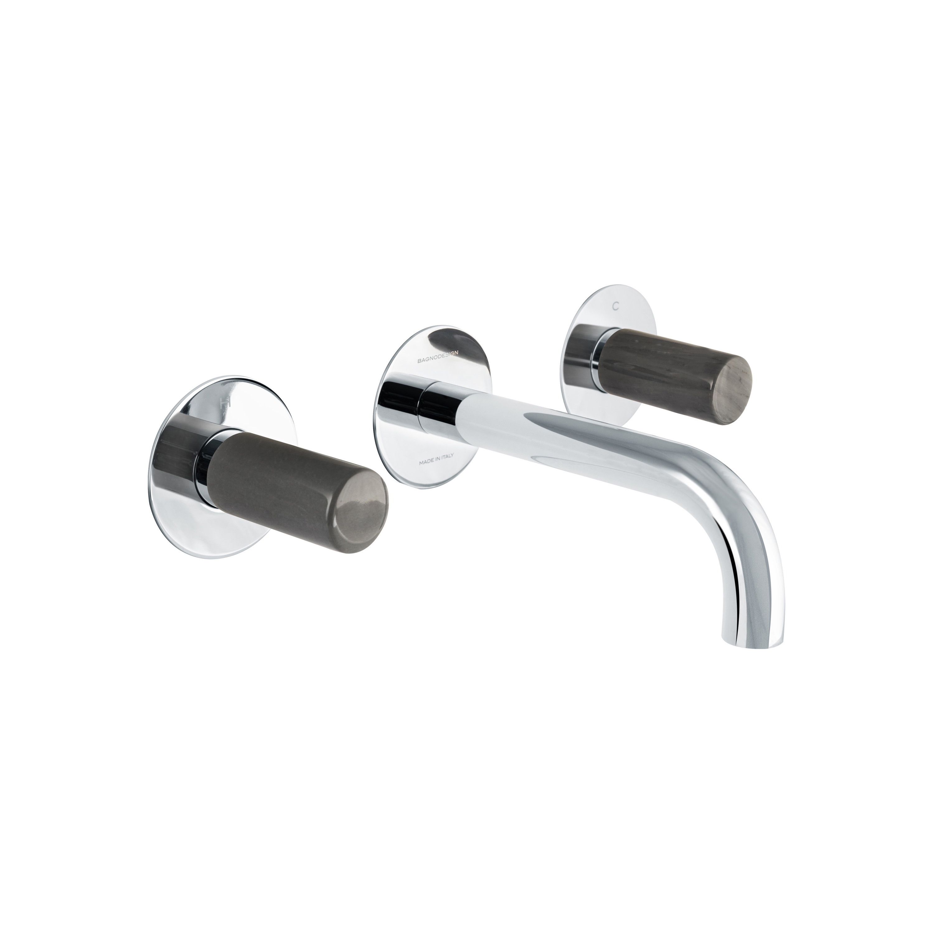 Mostra il prodotto Sestriere | 3 Hole Concealed Basin Mixer With Grey Marble Handle del produttore BAGNODESIGN