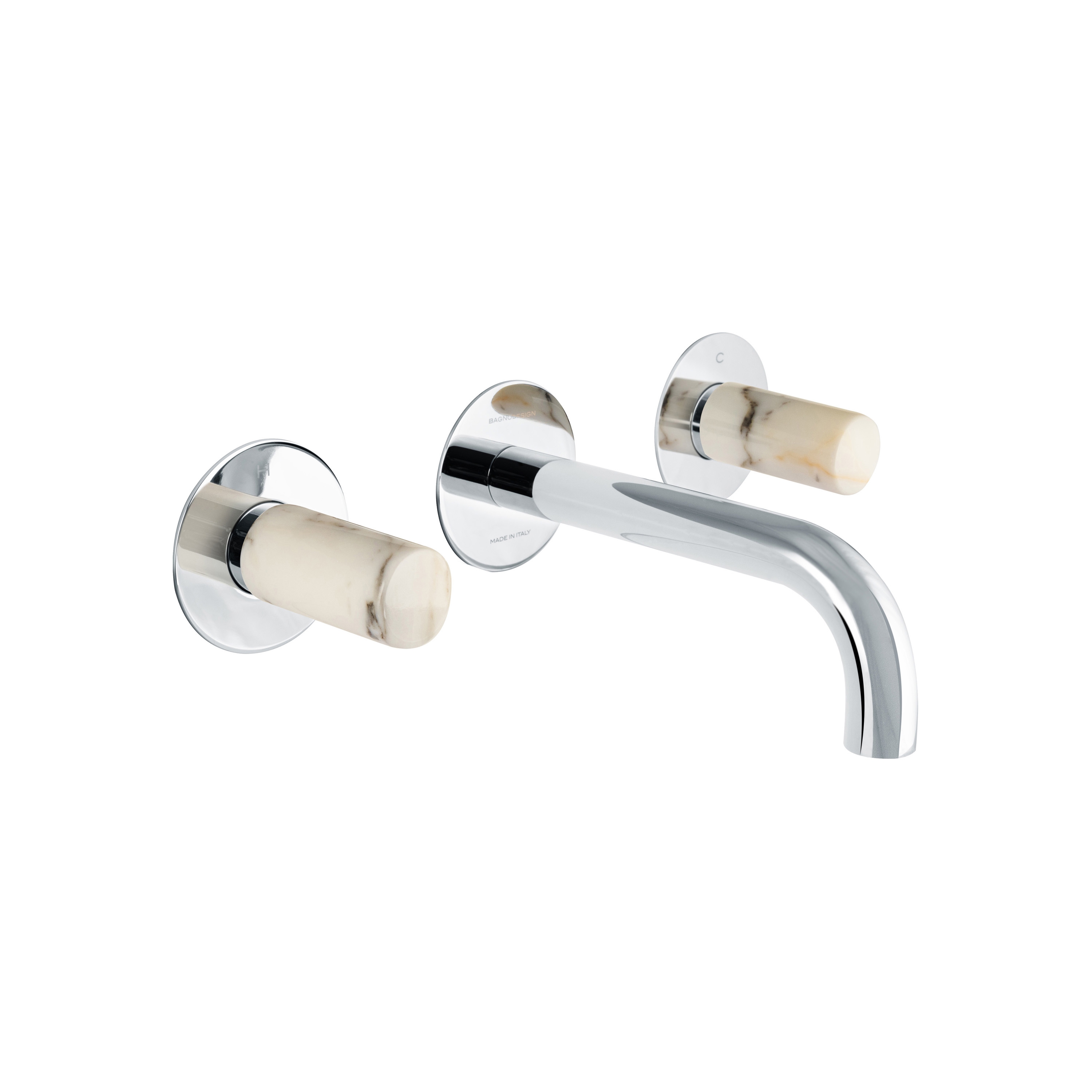 Mostra il prodotto Sestriere | 3 Hole Concealed Basin Mixer WIth White Marble Handle del produttore BAGNODESIGN