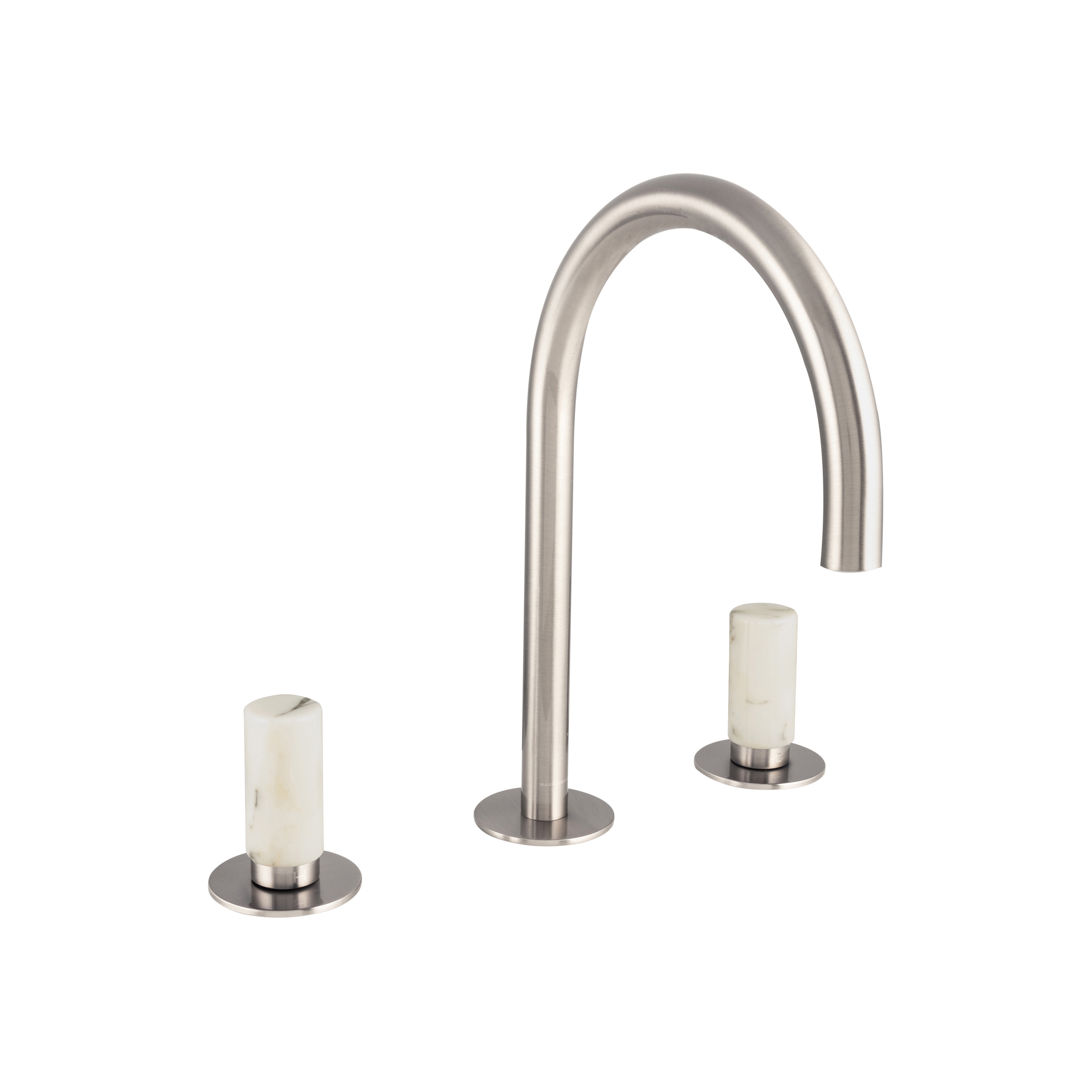 Sestriere | 3 Hole Deck Mounted Basin Mixer With White Marble Handle