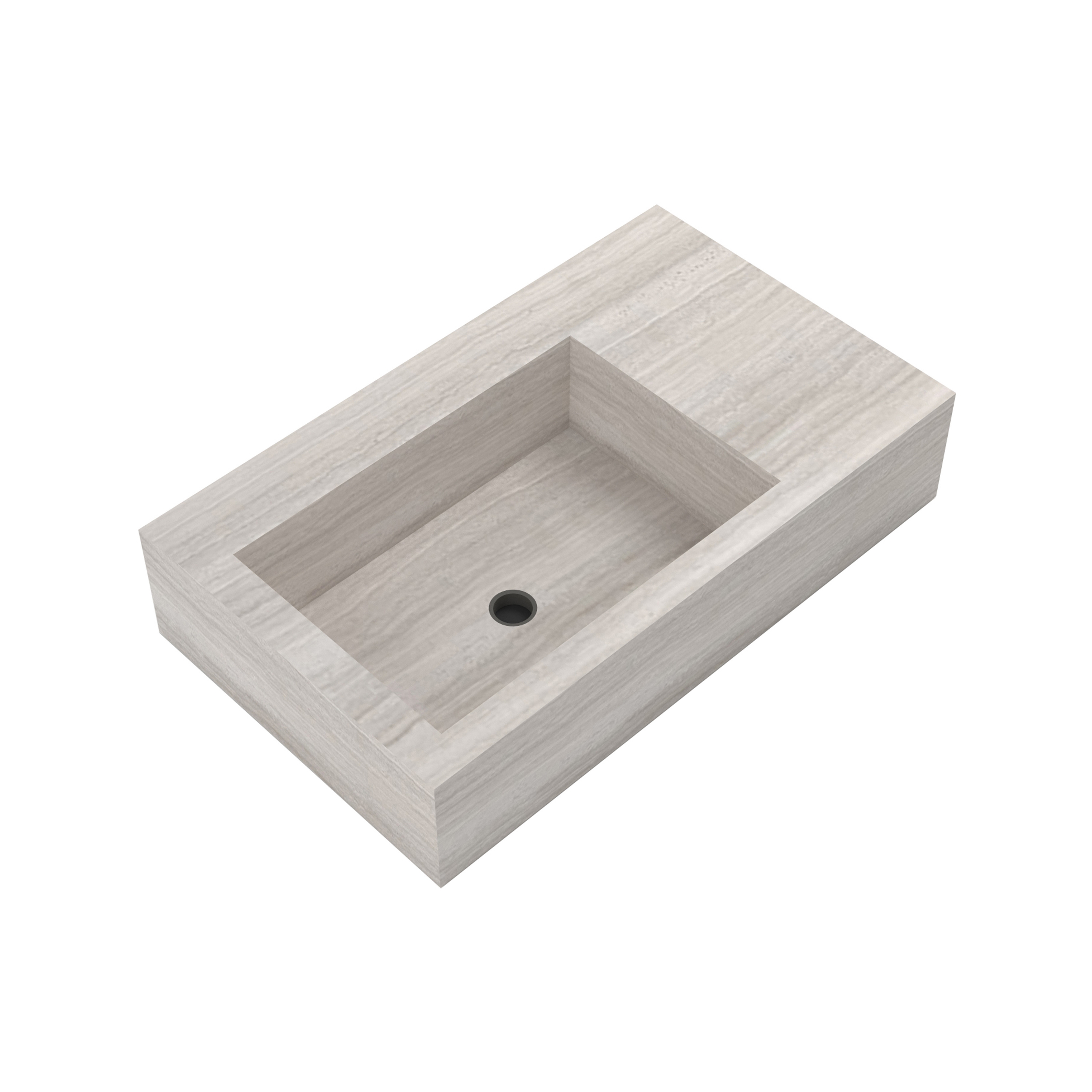 Vertoon produk Alpine | St.Moritz | Wall Mounted Or Countertop Wash Basin Left Hand Bowl van vervaardiger BAGNODESIGN