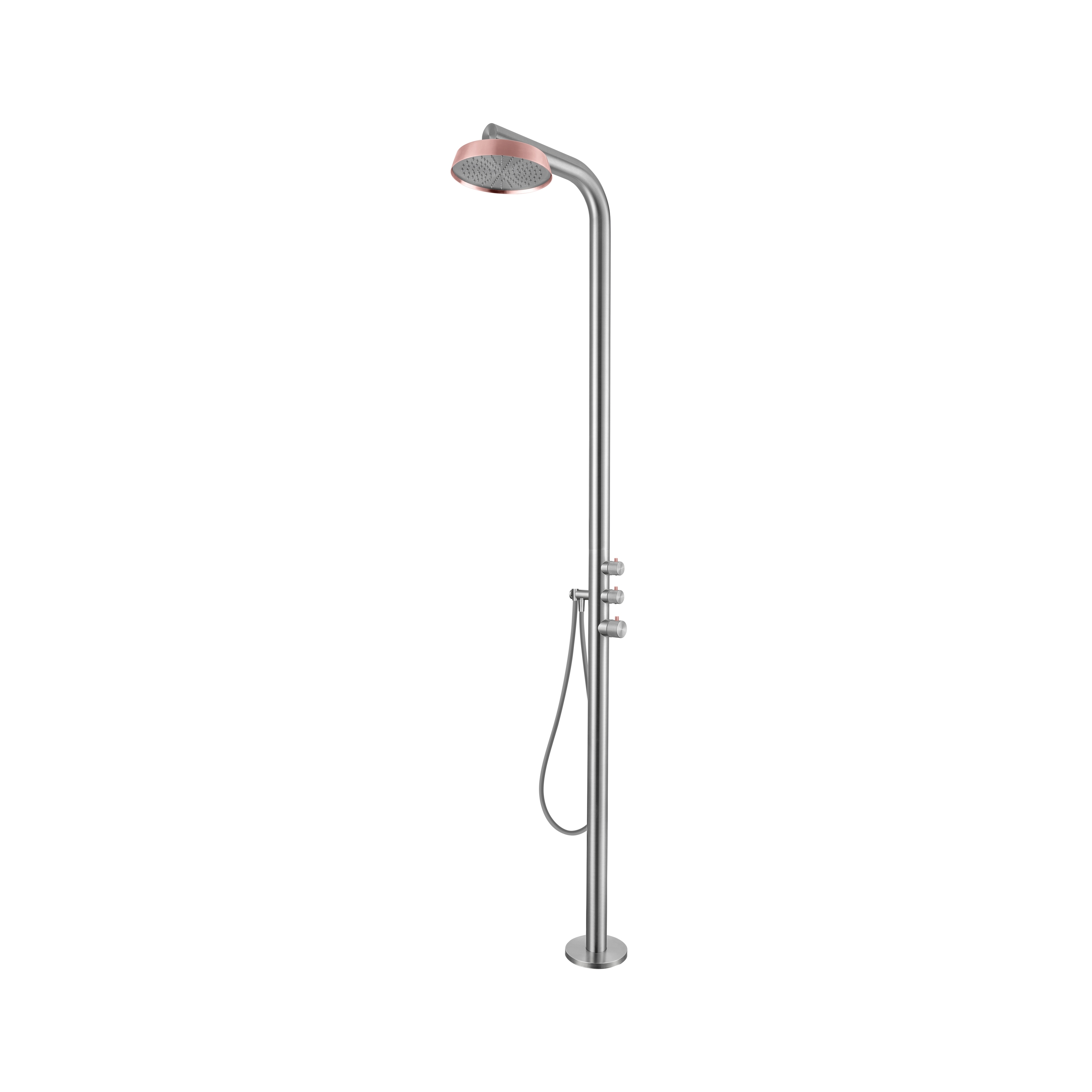 Studio 316 | Outdoor Floor Mounted Shower Column Without Hand Shower Brushed Stainless Steel/Armour Lip Gloss