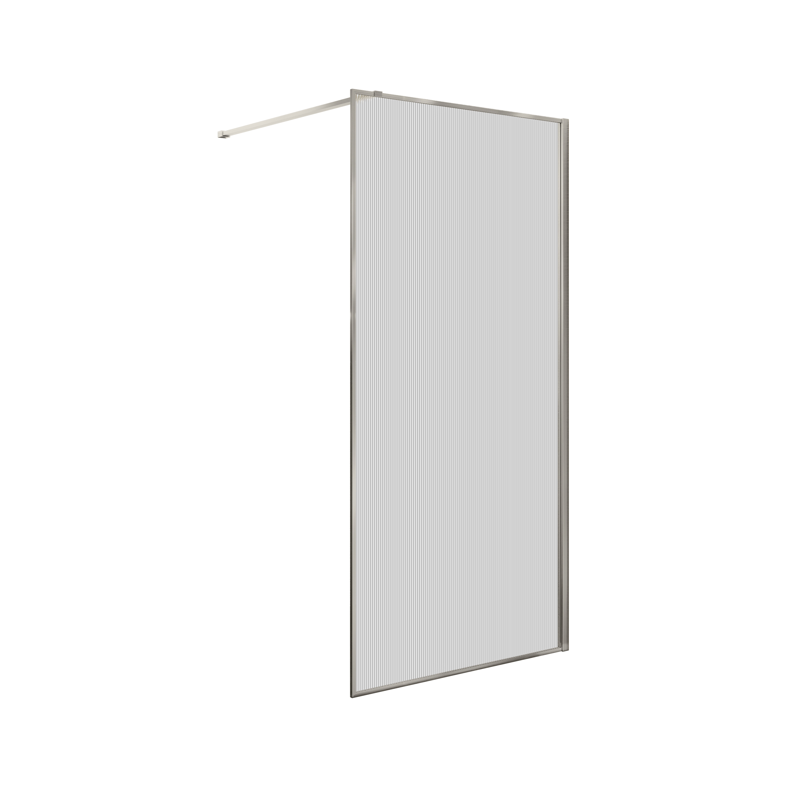 Display product Studio 316 | Walk-In Shower Panel Fluted Glass 900X2000 Mm Brushed Inox from manufacturer BAGNODESIGN