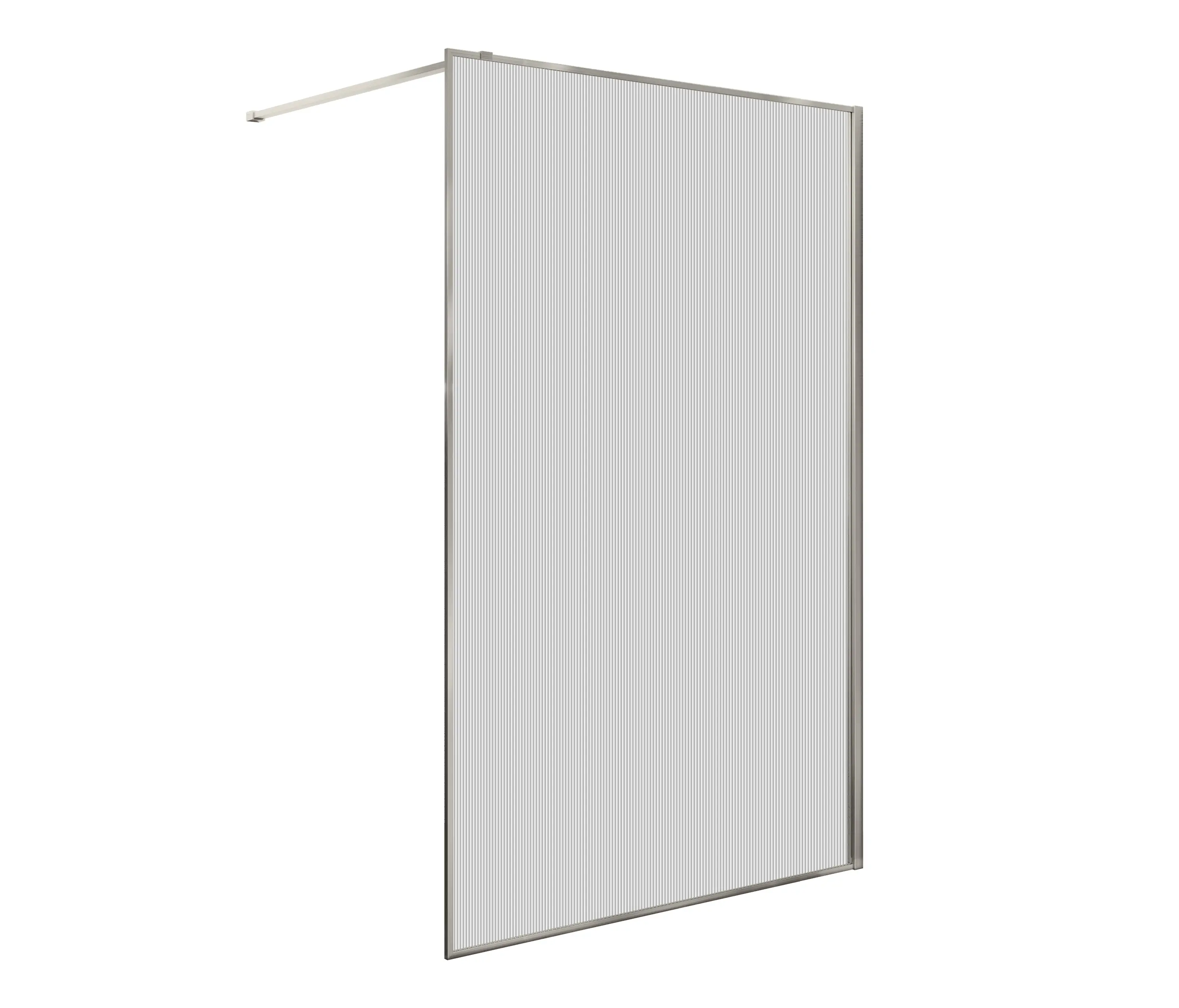 BAGNODESIGN - Studio 316 | Walk-In Shower Panel Fluted Glass 1000X2000 Mm Brushed Inox