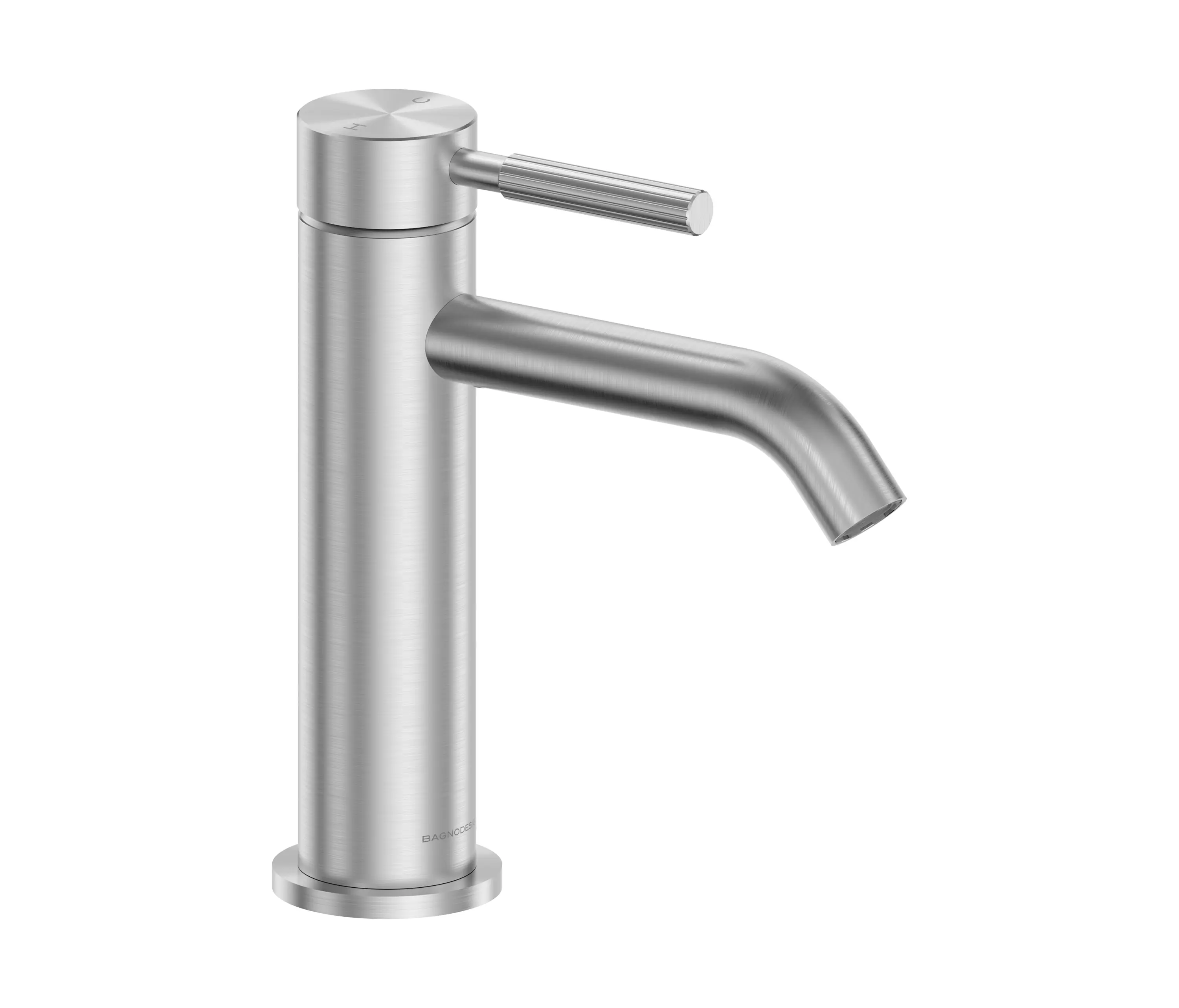 BAGNODESIGN - Studio 316 | Deck Mounted Mono Basin Mixer Without Waste Brushed Stainless Steel