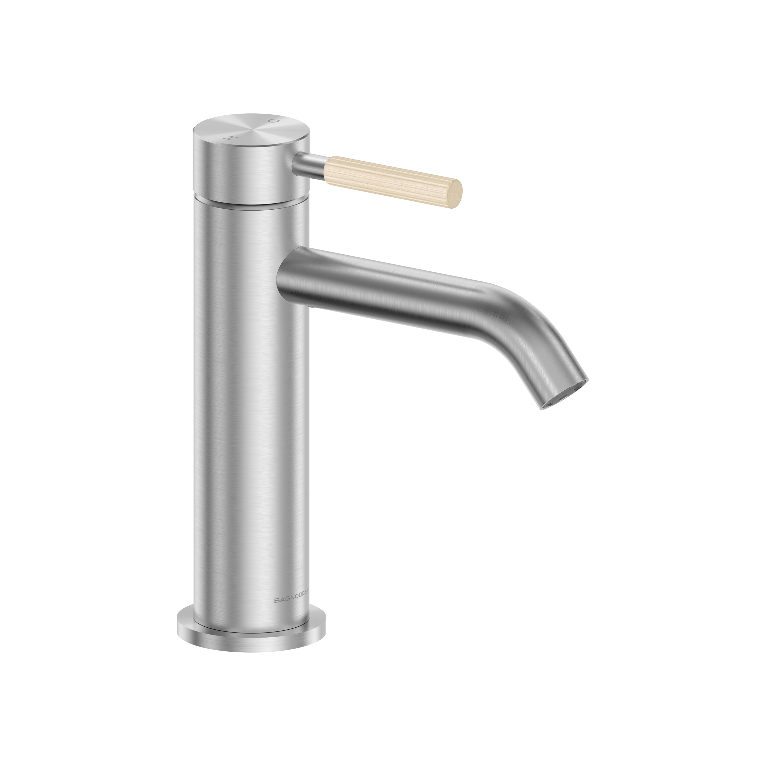 Produkt Studio 316 | Deck Mounted Mono Basin Mixer Without Waste Brushed Stainless Steel/Armour Caramel des Herstellers BAGNODESIGN anzeigen