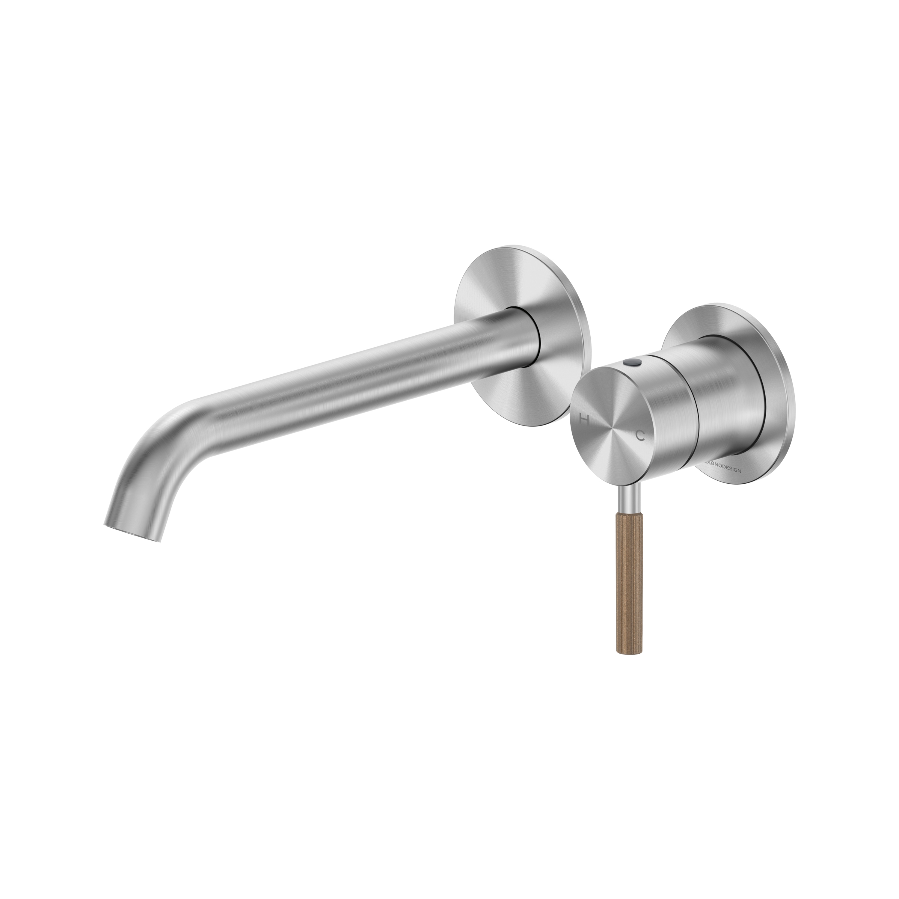 Studio 316 | Wall Mounted Concealed 2 Hole Basin Mixer Brushed Stainless Steel/Armour Cocoa