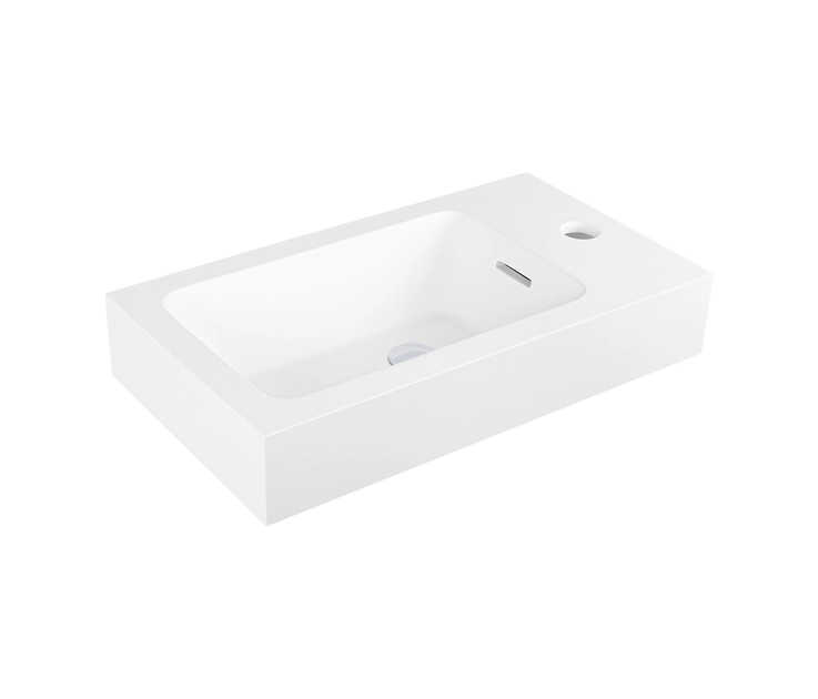 STUDIO 316 | INTEGRATED 1 HOLE WASH BASIN 450X250 MM MATT WHITE ...