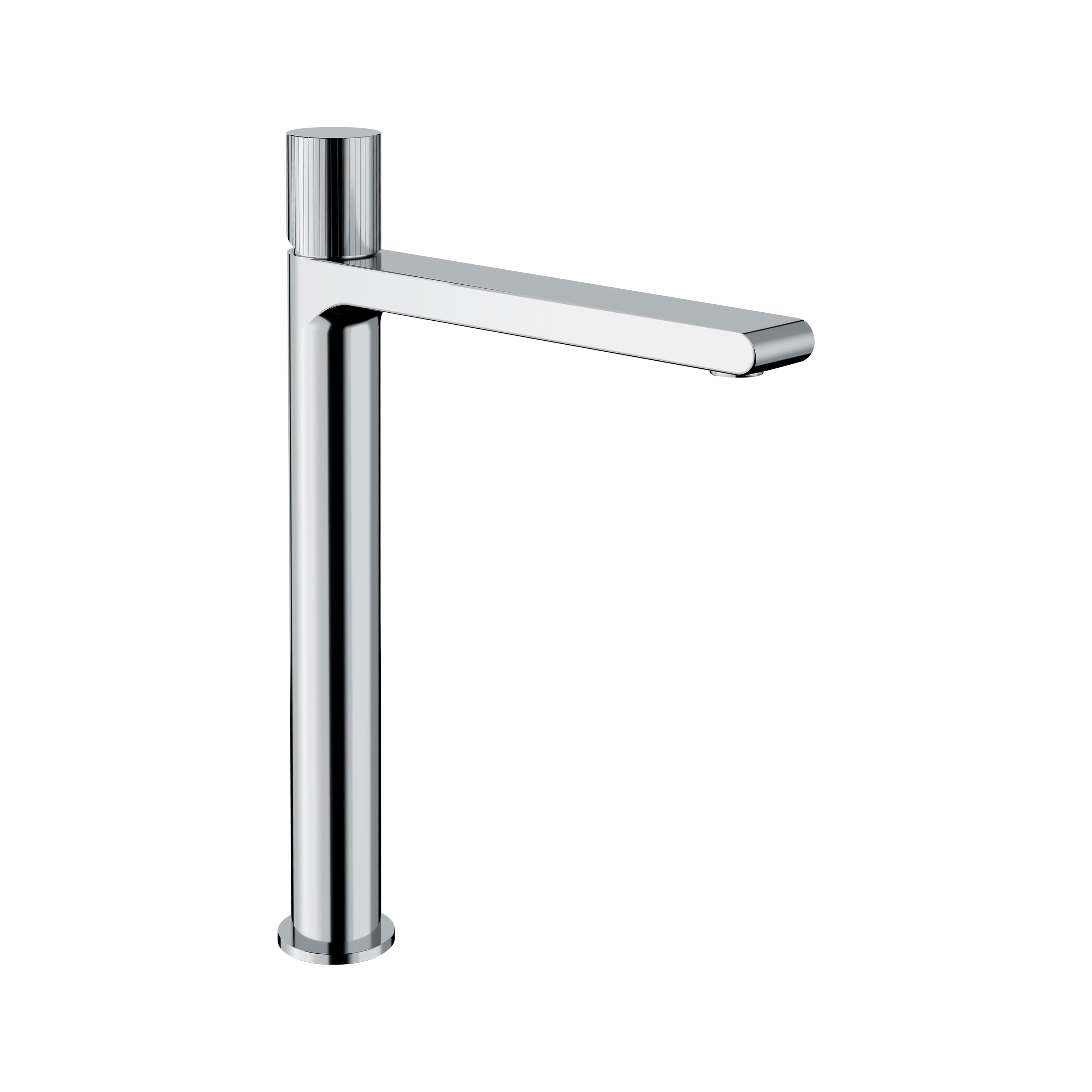 Mostra il prodotto Toko Groove | Deck Mounted Tall Mono Smooth Bodied Basin Mixer Without Waste Chrome del produttore BAGNODESIGN
