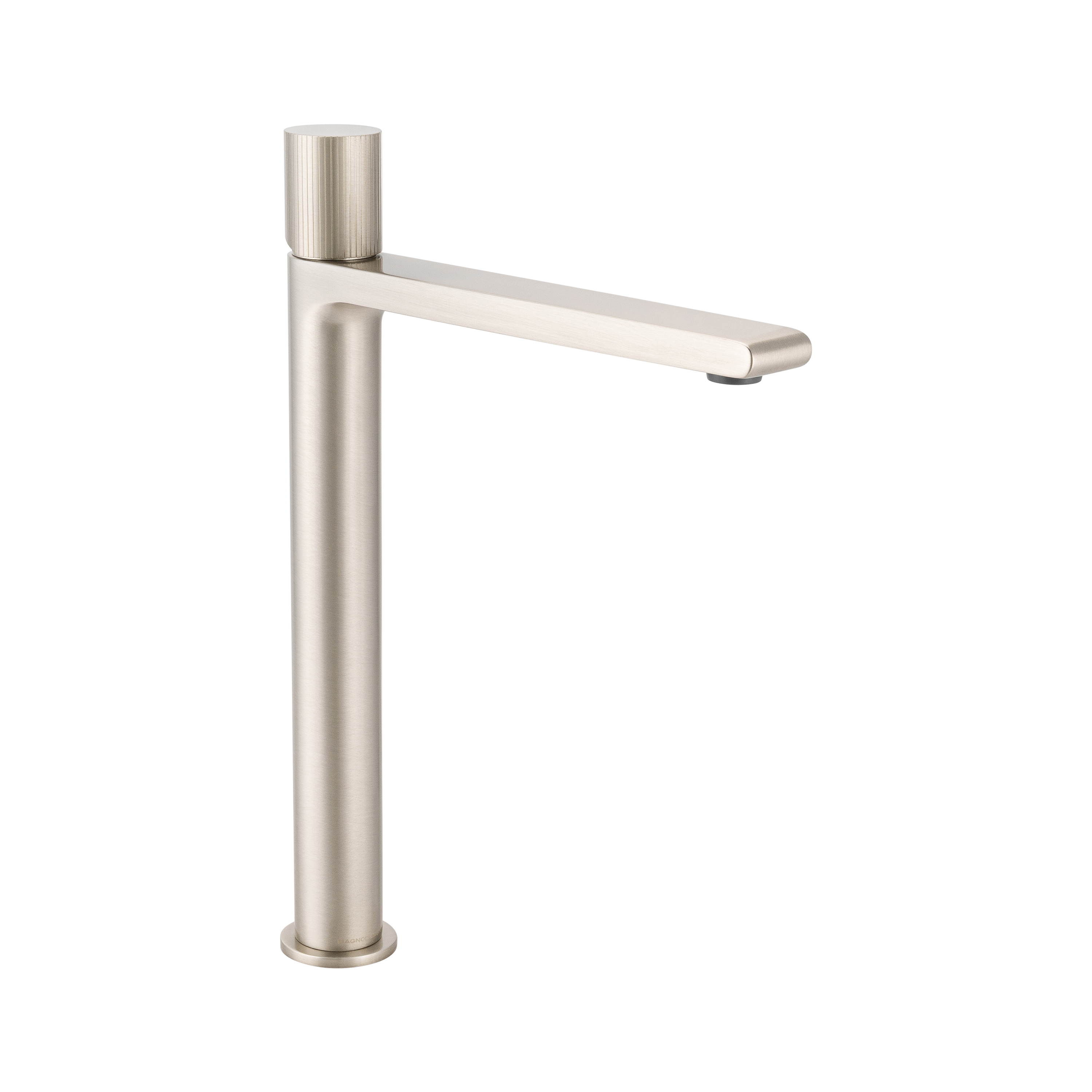 Toko Groove | Deck Mounted Tall Mono Smooth Bodied Basin Mixer Without Waste Brushed Nickel
