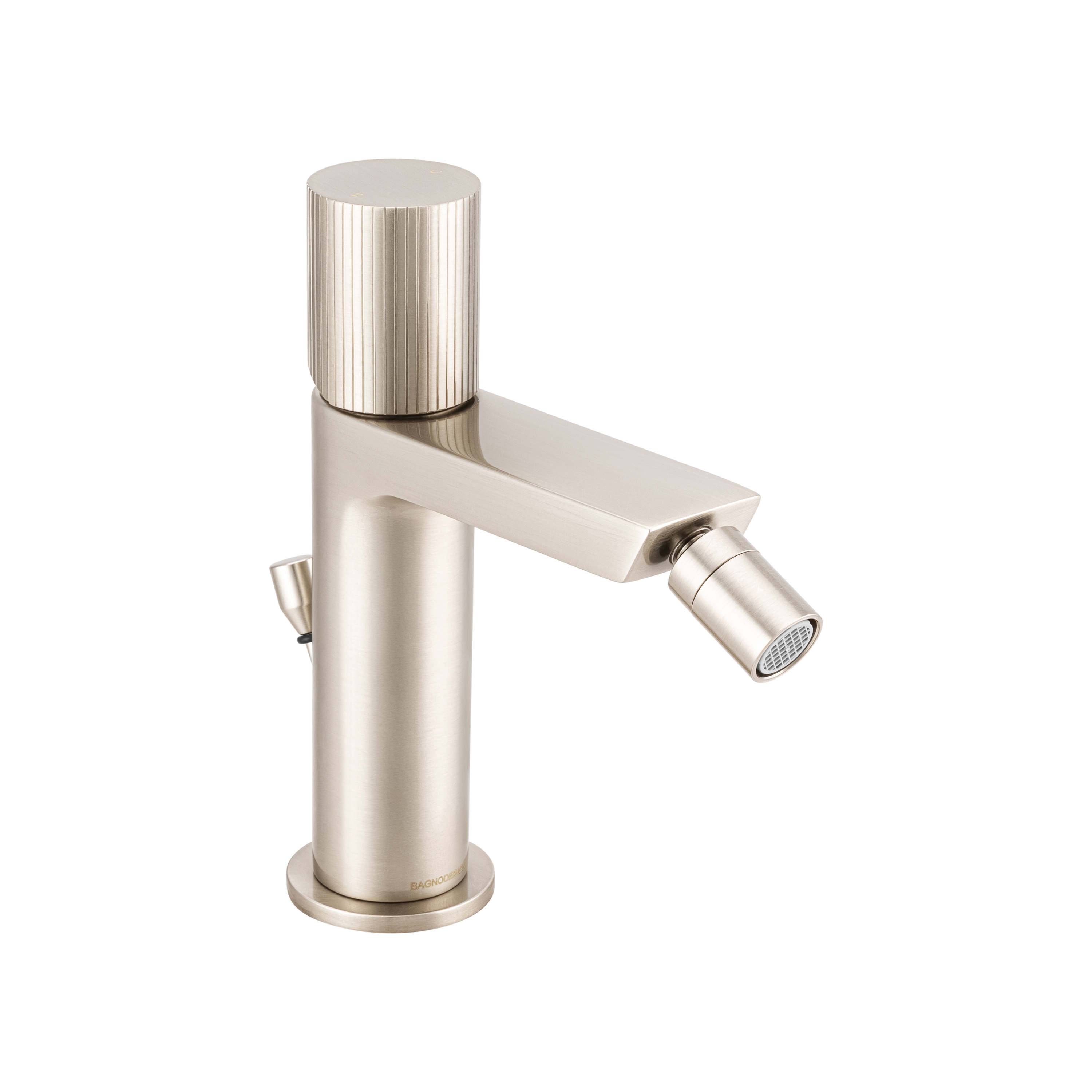 Toko Groove | Deck Mounted Mono Bidet Mixer With Pop Up Waste Brushed Nickel