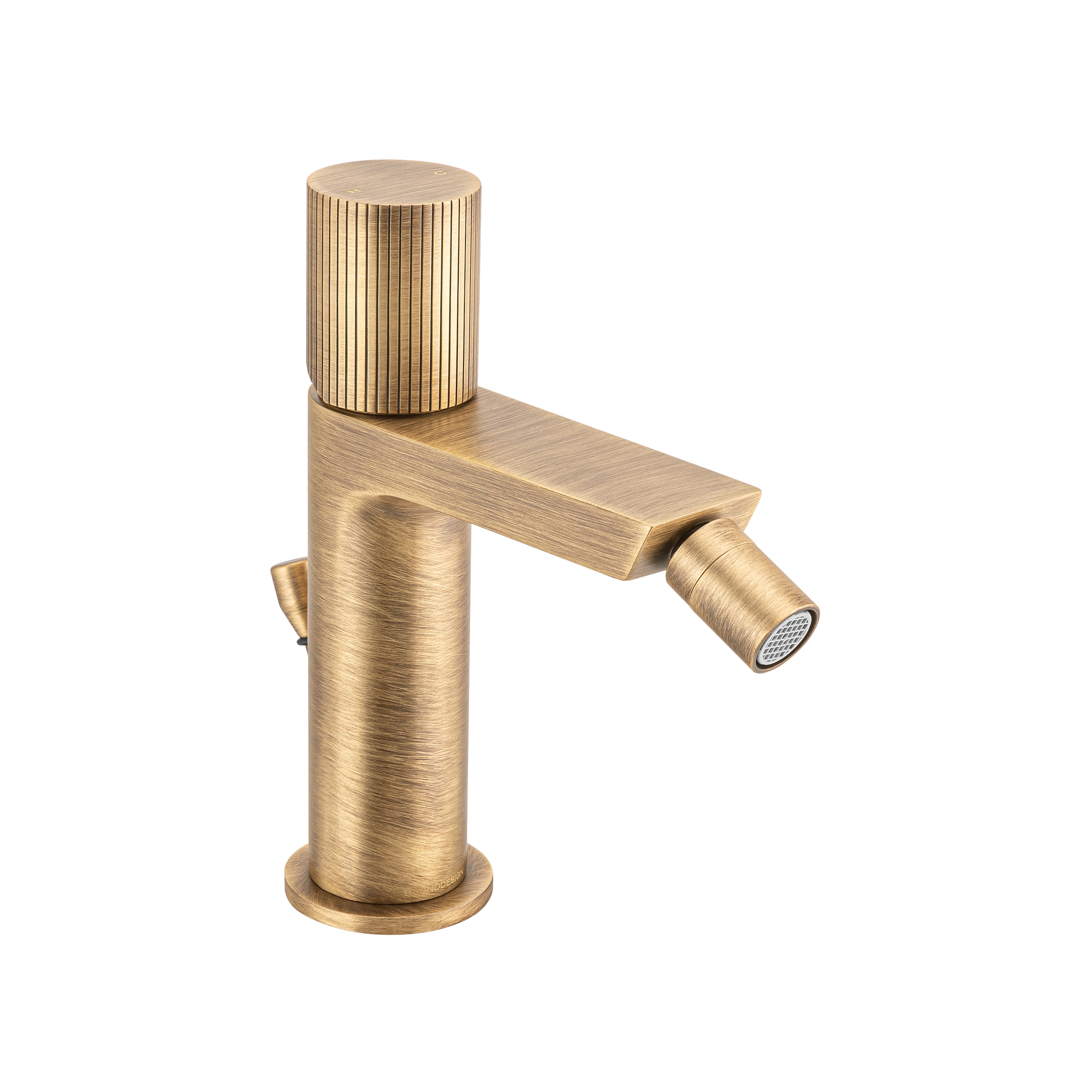 Toko Groove | Deck Mounted Mono Bidet Mixer With Pop Up Waste Soft Bronze