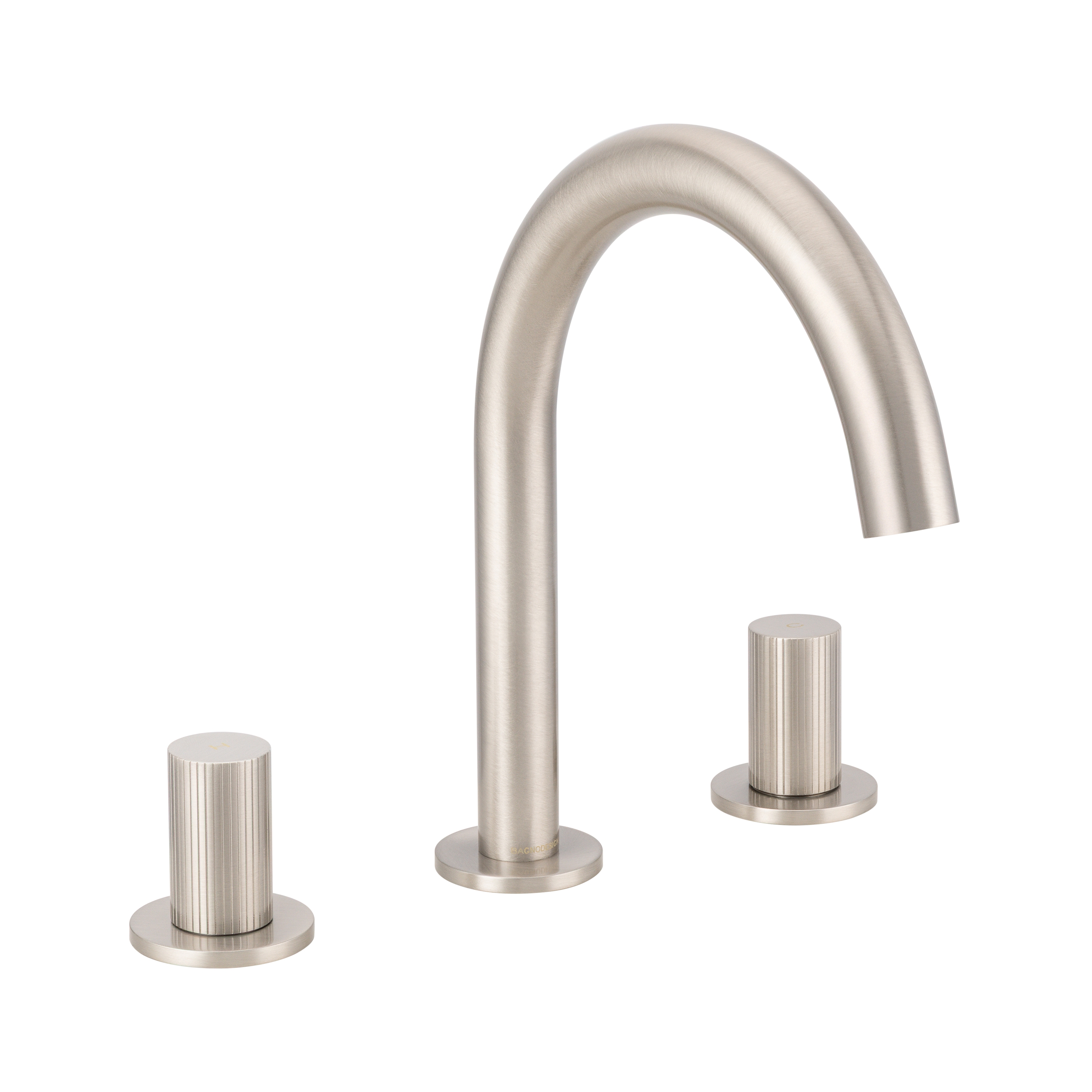 Toko Groove | Deck Mounted 3 Hole Basin Mixer Without Waste Brushed Nickel