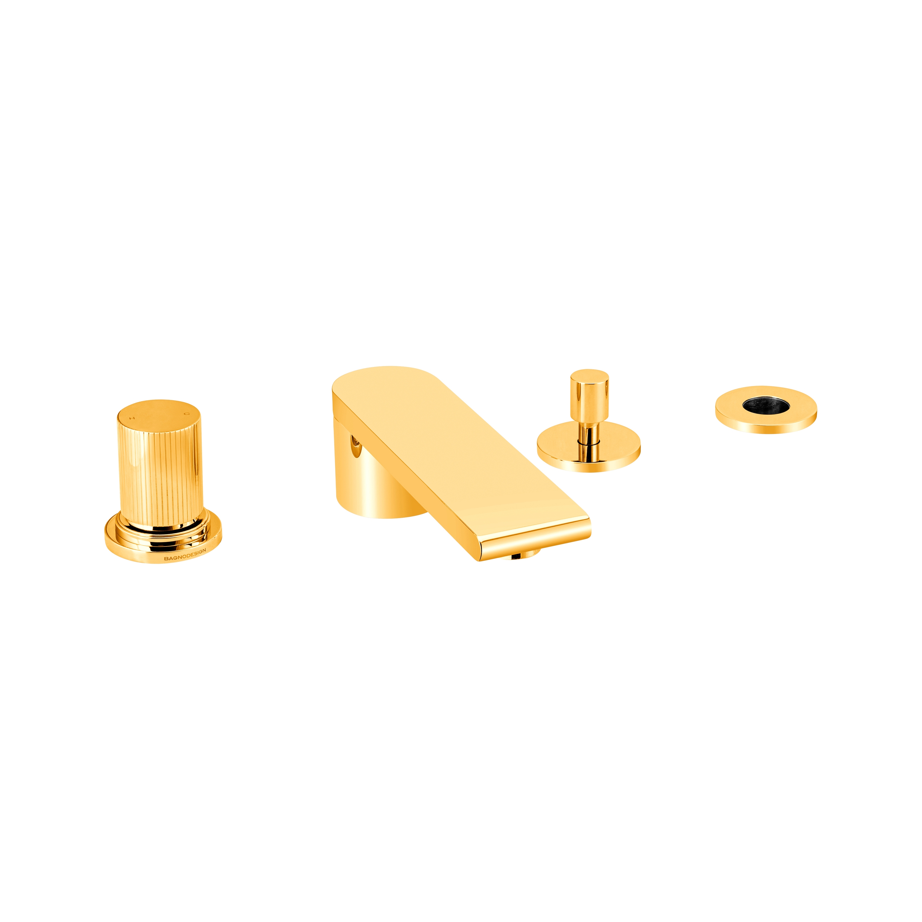 Toko Groove | Deck Mounted 4 Hole Bath Mixer Without Hand Shower Pvd Gold