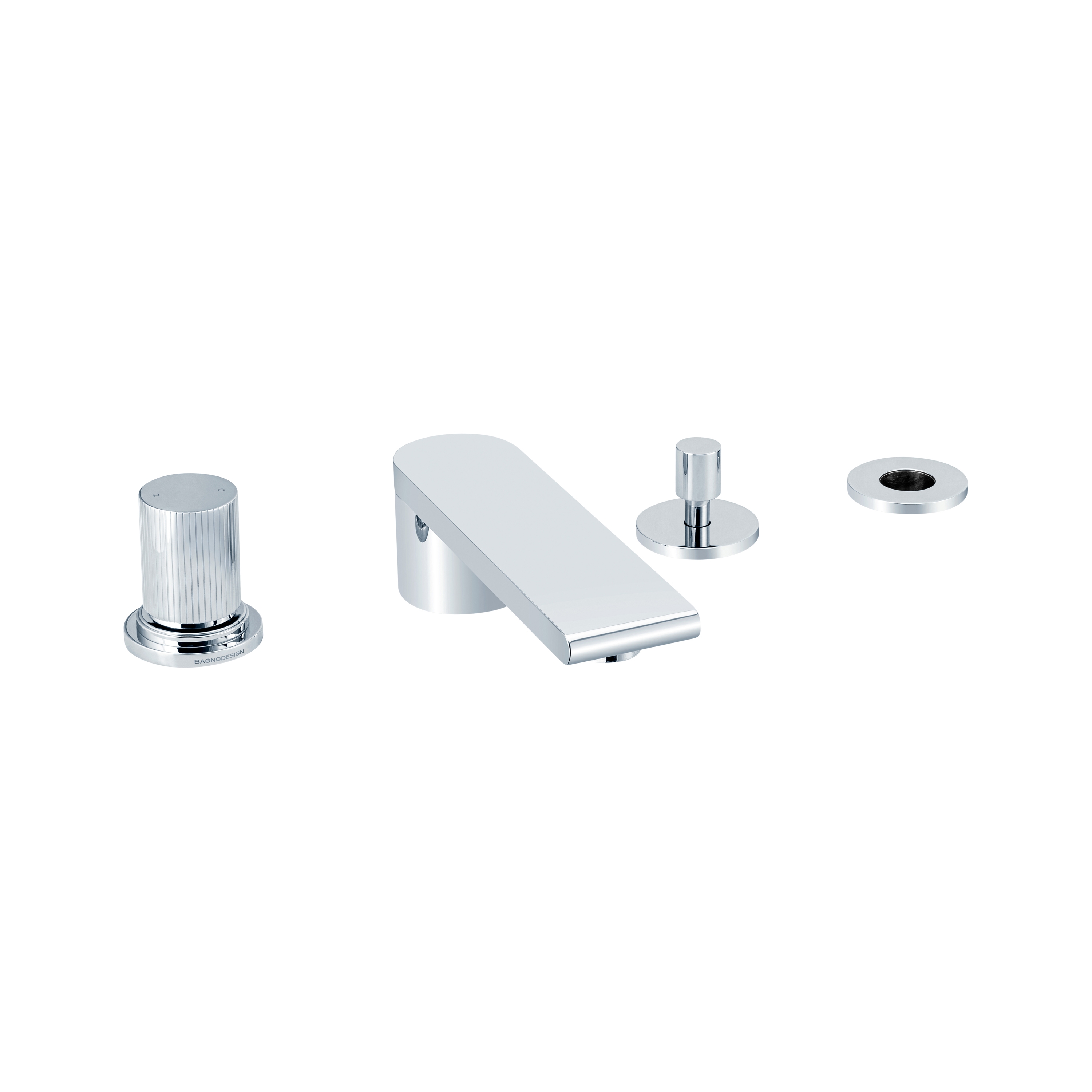 Toko Groove | Deck Mounted 4 Hole Bath Mixer Without Hand Shower Soft Bronze