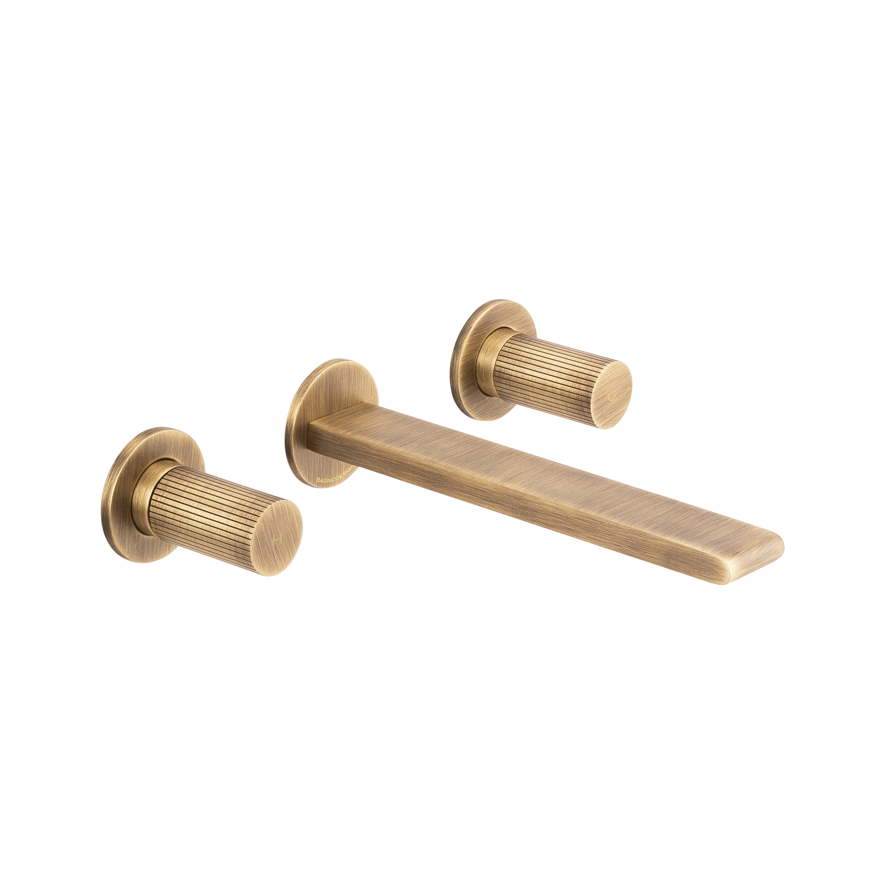 Toko Groove | Trim Part For Wall Mounted Concealed 3 Hole Basin Mixer Soft Bronze