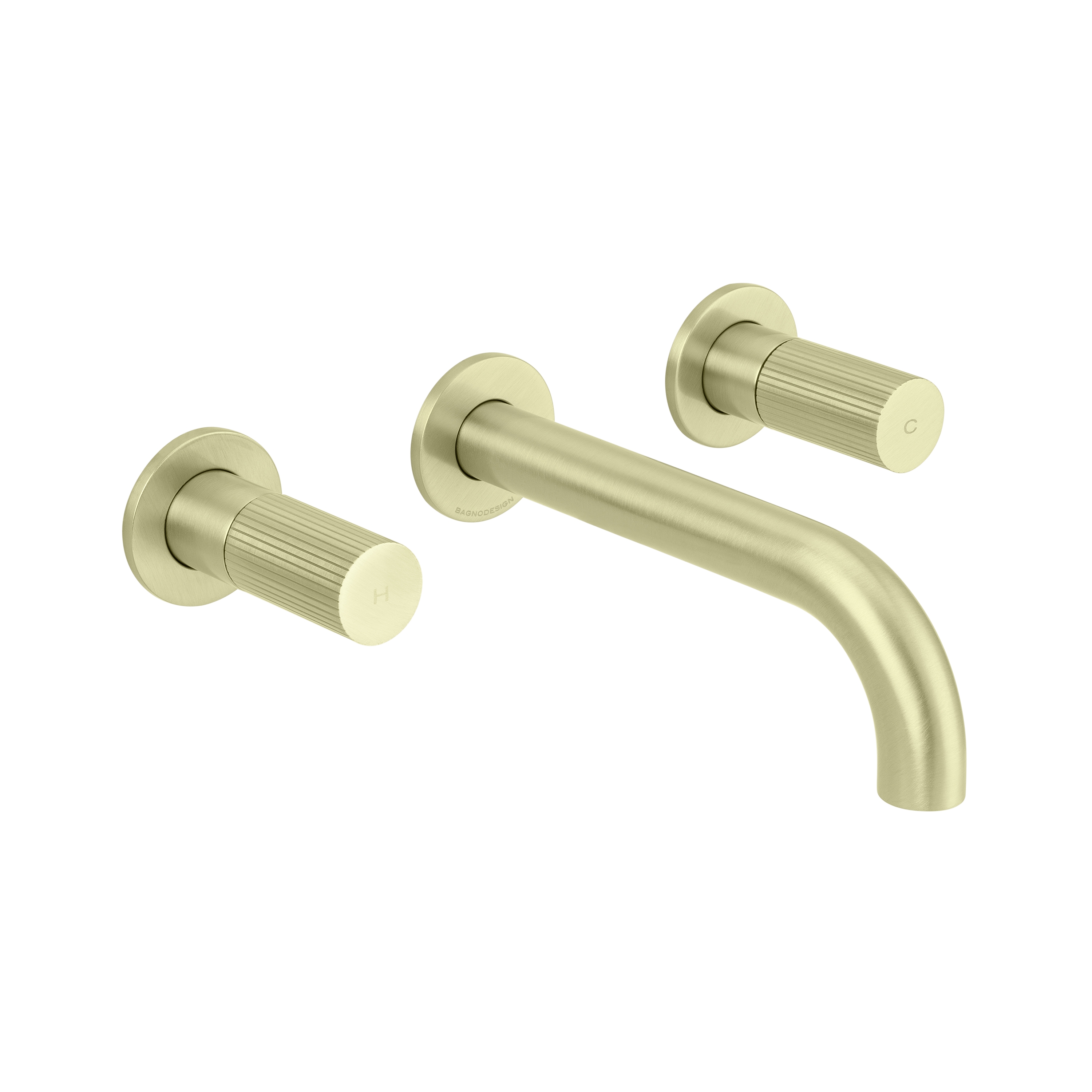 Toko Groove | Trim Part For Wall Mounted Concealed 3 Hole Basin Mixer Pvd Oyster