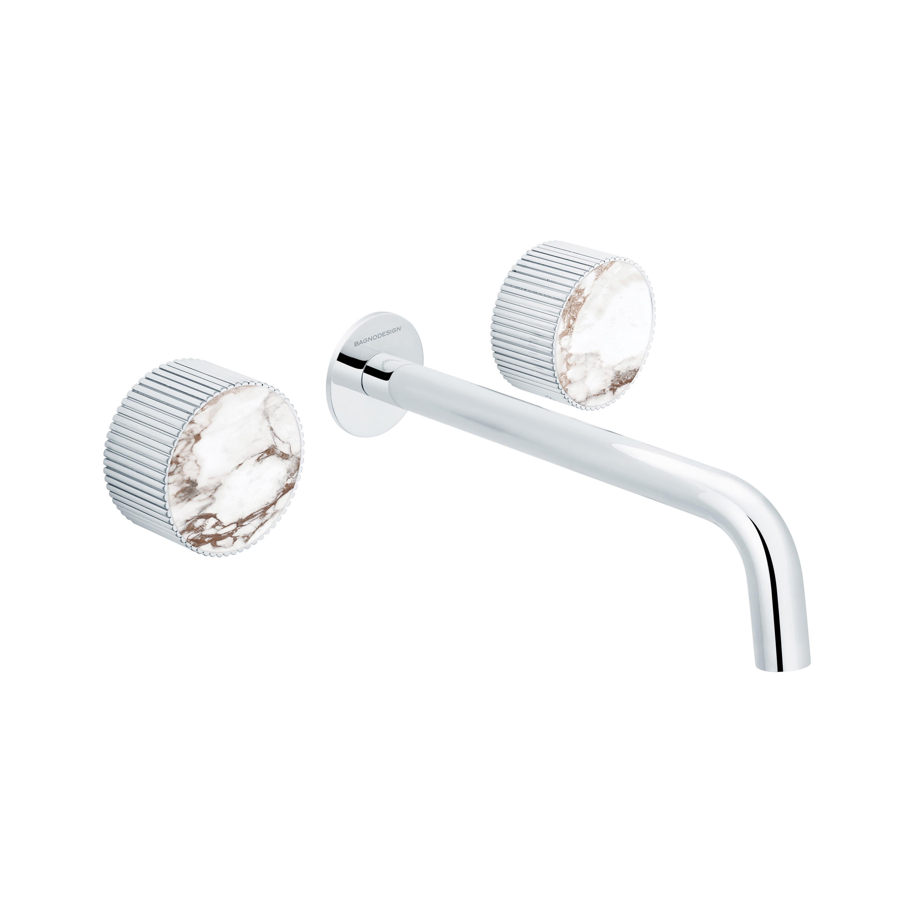 Chiasso | Concealed 3 Hole Basin Mixer With Breccia Capraia Matt Marble Handle Insert Chrome