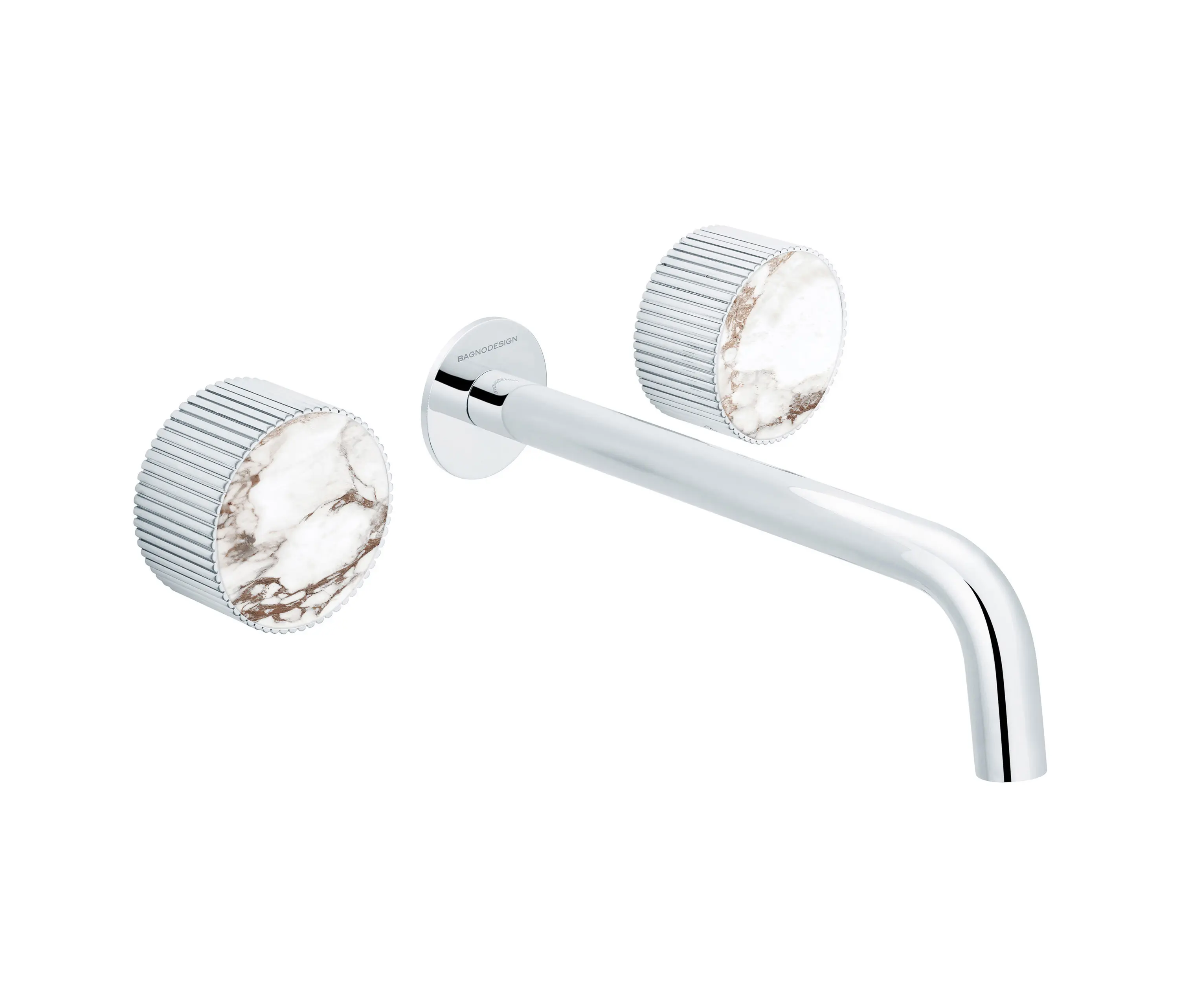 BAGNODESIGN - Chiasso | Concealed 3 Hole Basin Mixer With Breccia Capraia Matt Marble Handle Insert Chrome