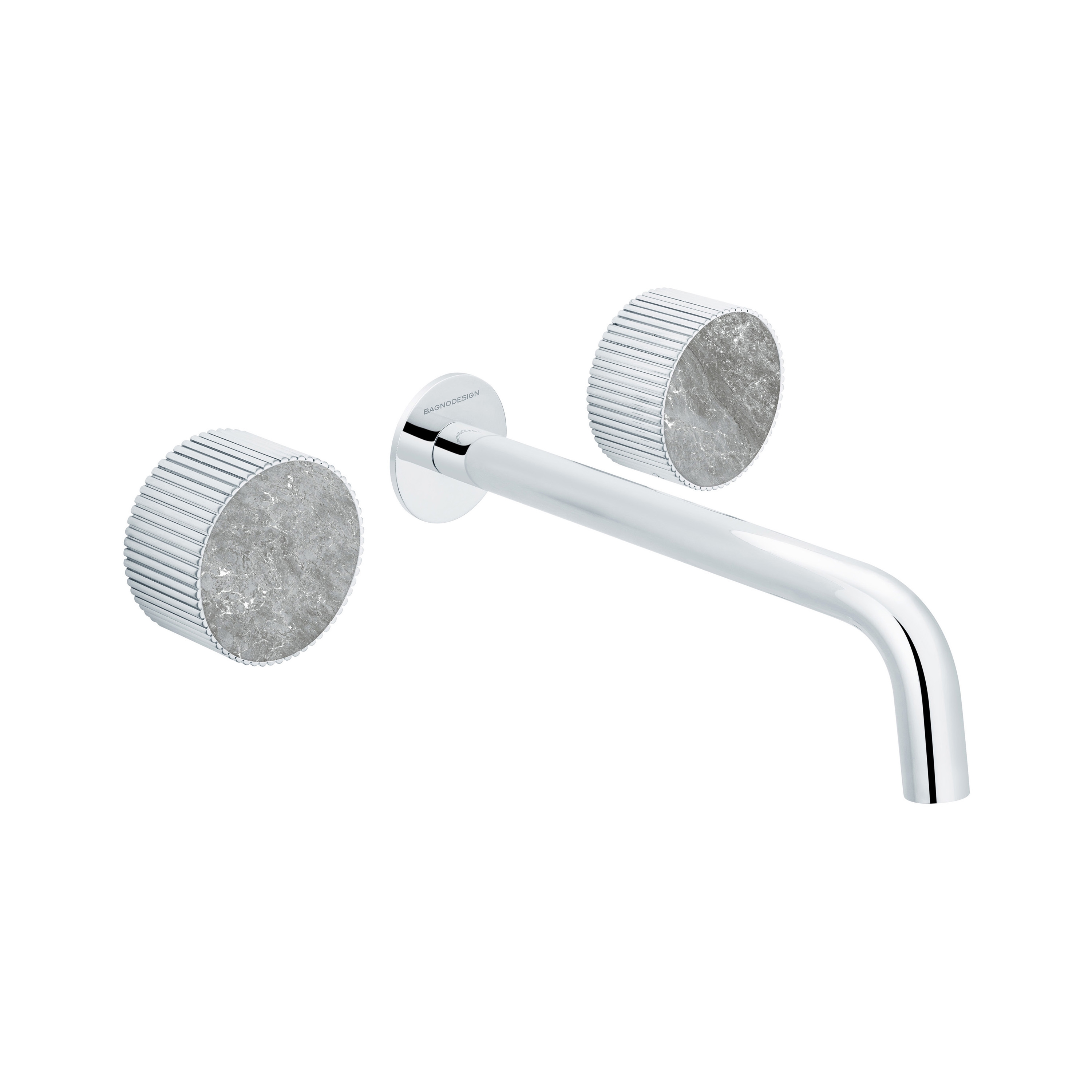 Display product Chiasso | Concealed 3 Hole Basin Mixer With Roma Diamond Grigio Marble Handle Insert Chrome from manufacturer BAGNODESIGN