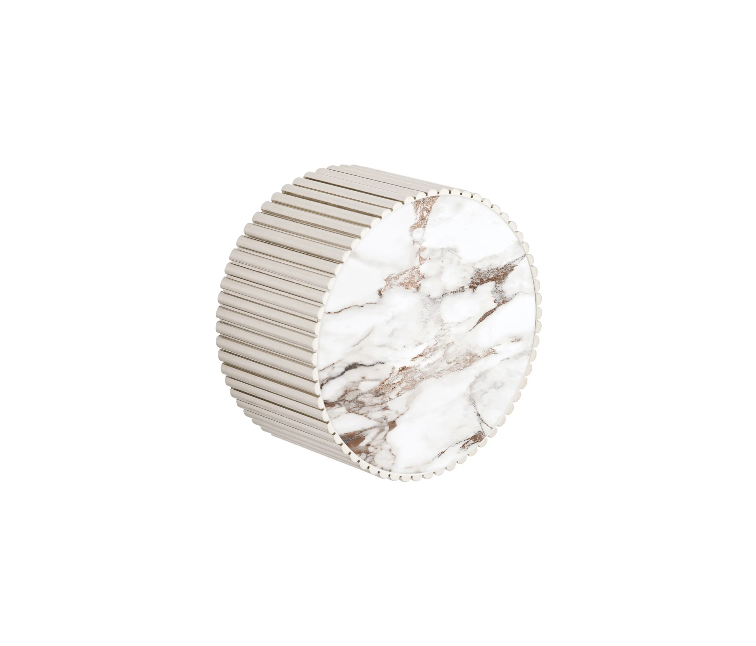 BAGNODESIGN - Chiasso | Concealed 2 Way Diverter With Breccia Capraia Matt Marble Handle Insert Brushed Nickel