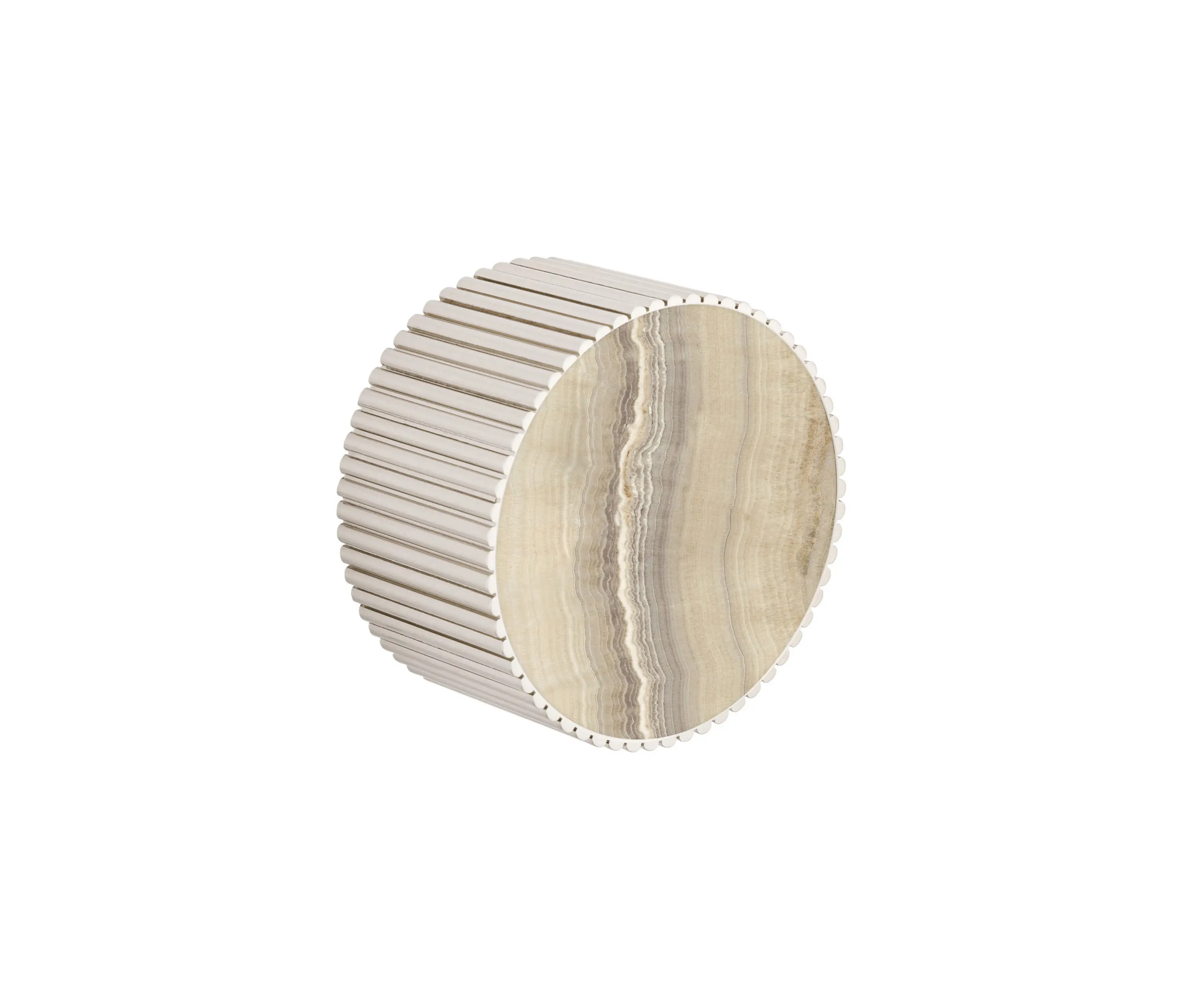 BAGNODESIGN - Chiasso | Concealed 2 Way Diverter With Sand Levigato Marble Handle Insert Brushed Nickel