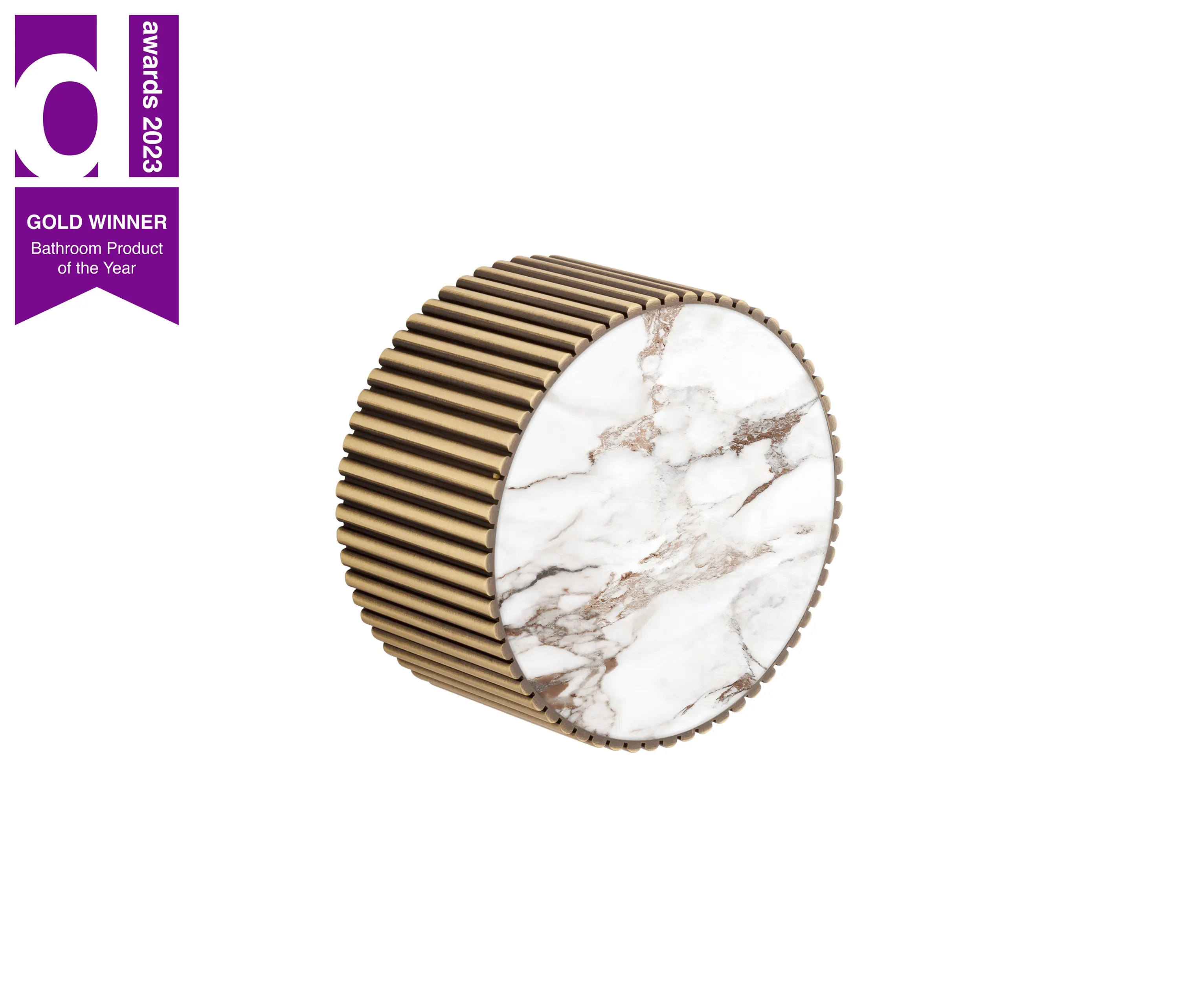 BAGNODESIGN - Chiasso | Concealed 2 Way Diverter With Breccia Capraia Matt Marble Handle Insert Soft Bronze