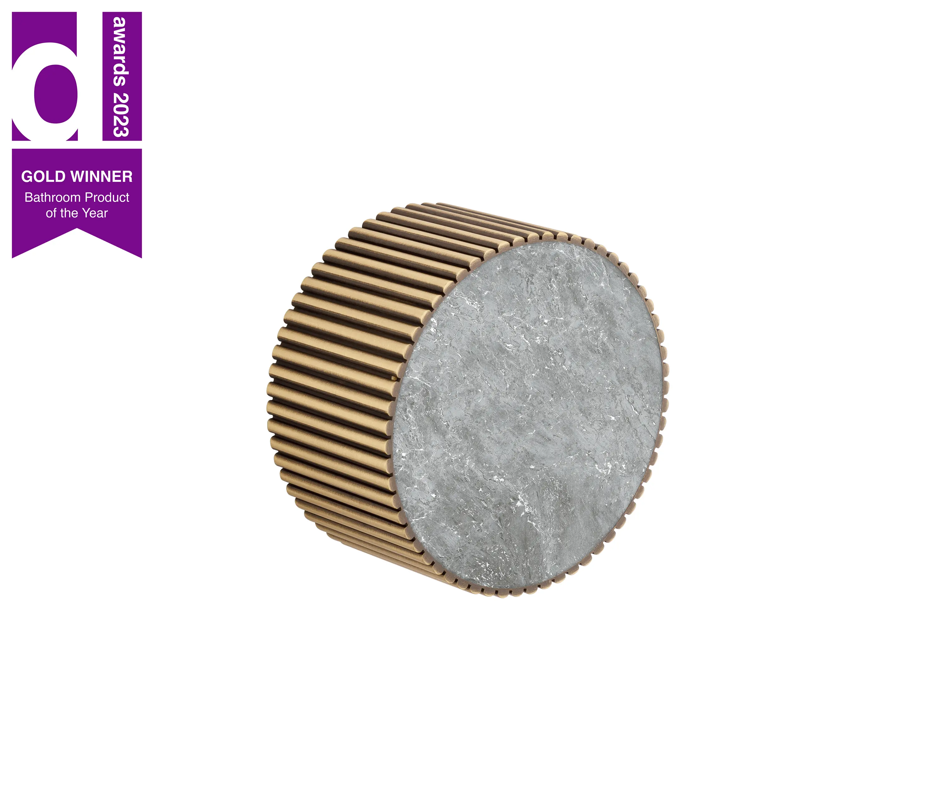 BAGNODESIGN - Chiasso | Concealed 2 Way Diverter With Roma Diamond Grigio Marble Handle Insert Soft Bronze