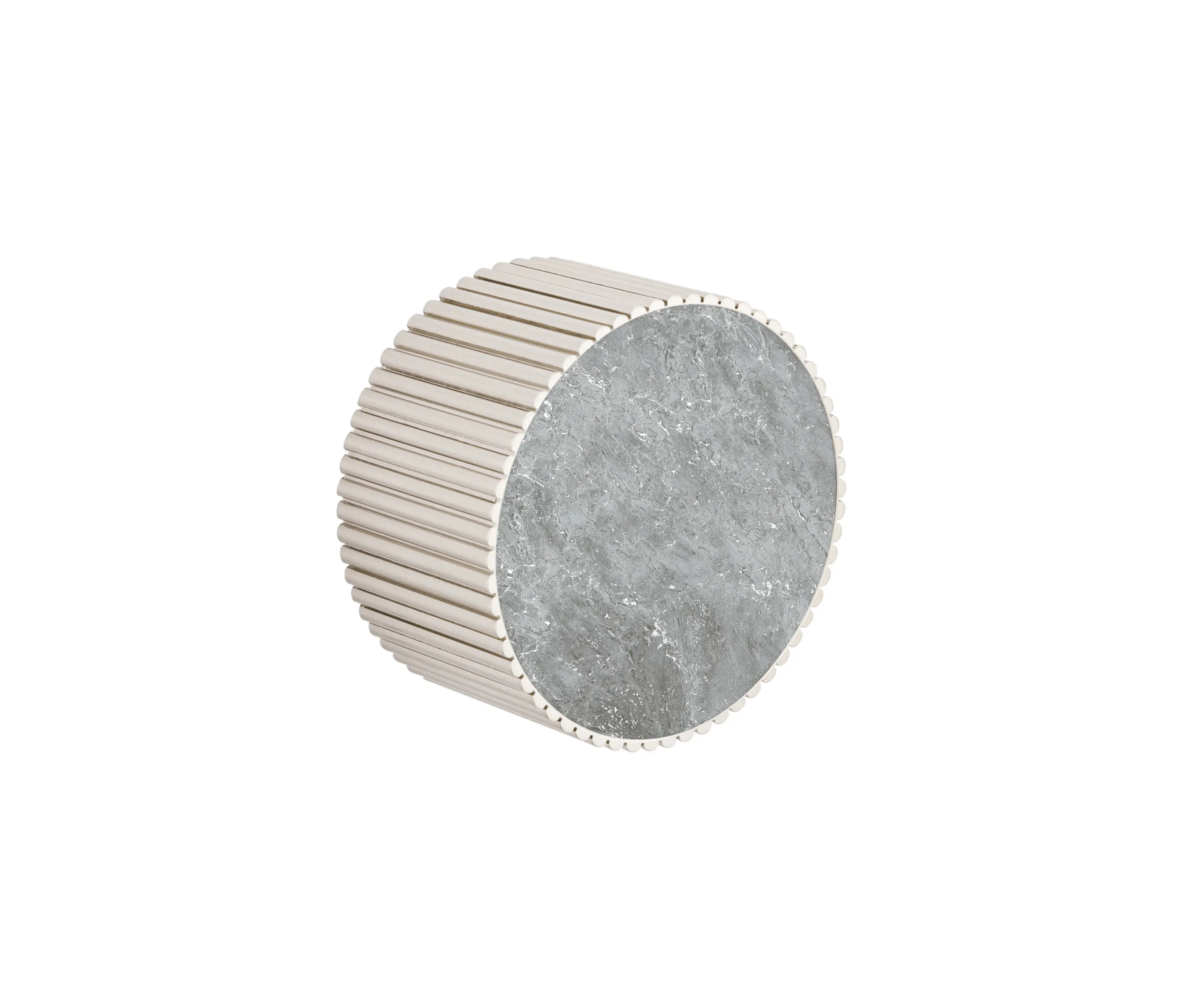 BAGNODESIGN - Chiasso | Concealed Stop Valve With Roma Diamond Grigio Marble Insert Brushed Nickel