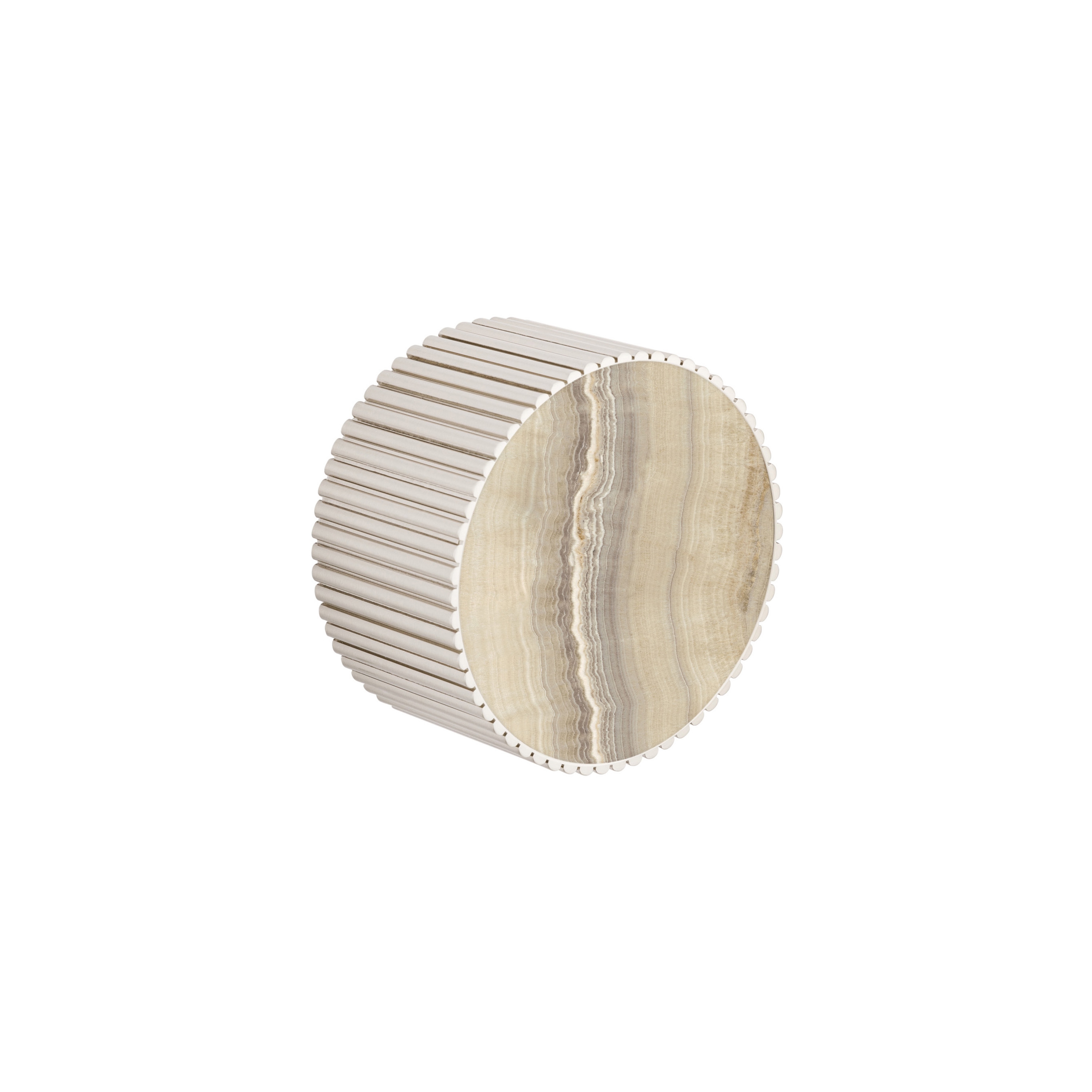 Chiasso | Concealed Stop Valve With Sand Levigato Marble Insert Brushed Nickel