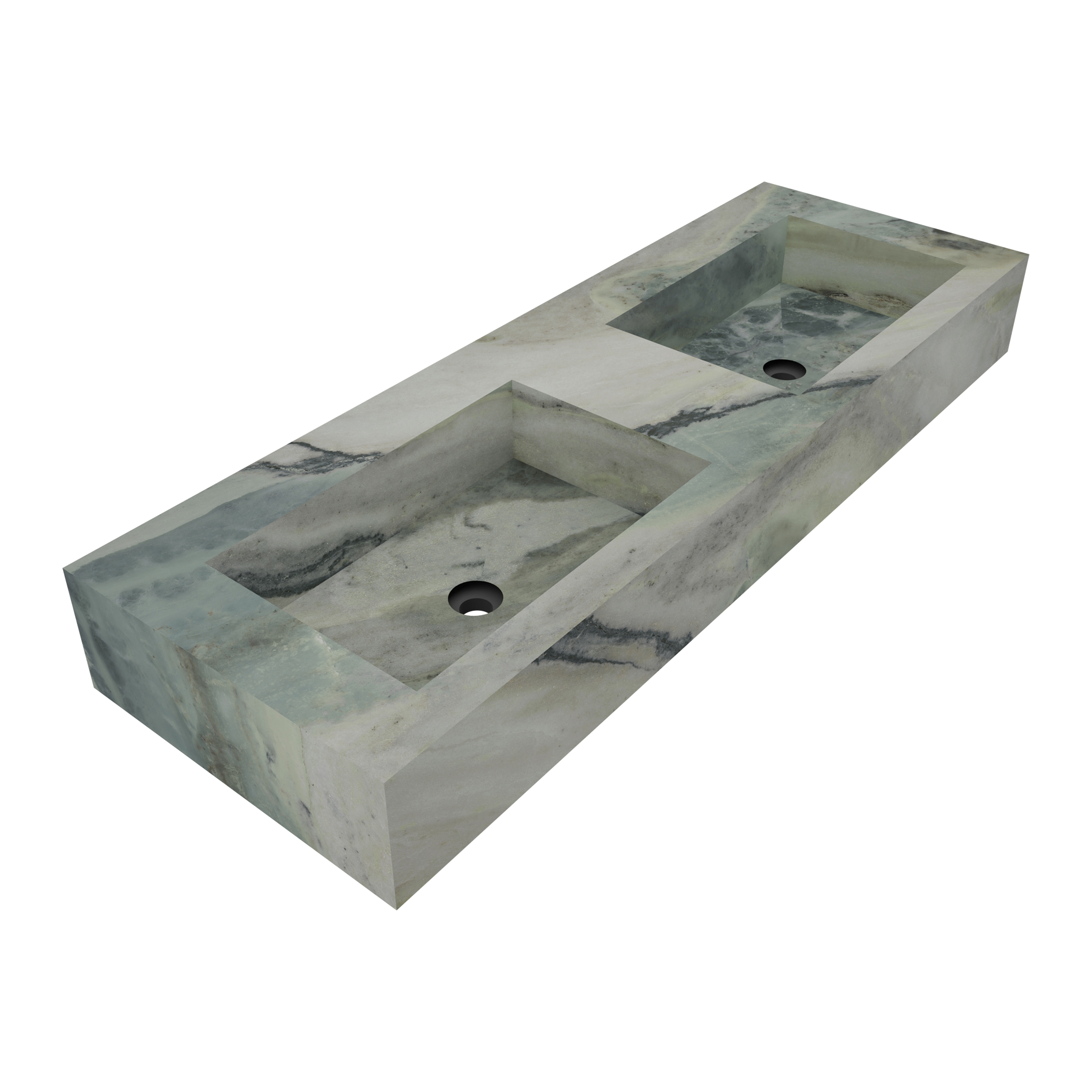 Display product Courchevel Wall Mounted Double Bowl Wash Basin from manufacturer BAGNODESIGN