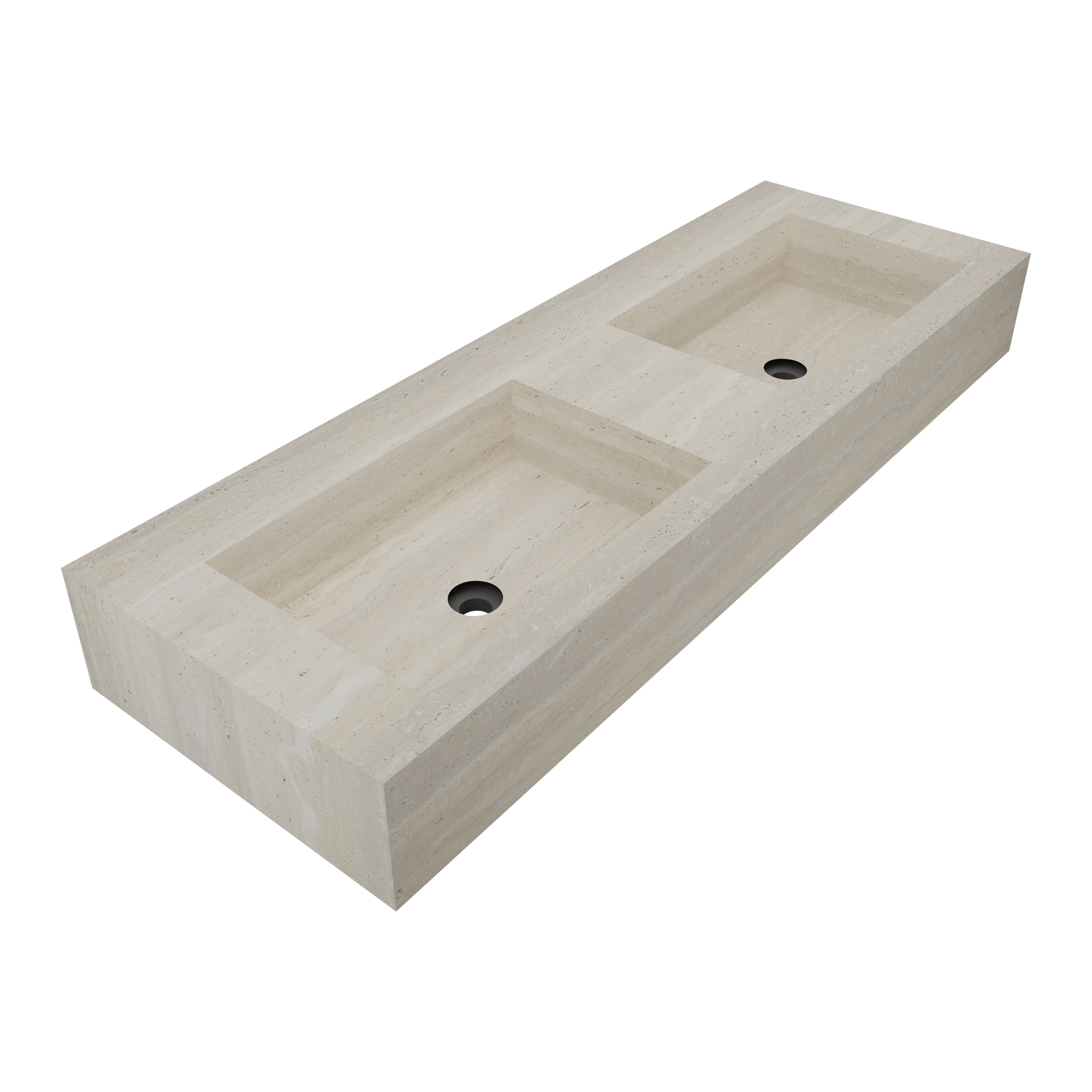 Courchevel Wall Mounted Double Bowl Wash Basin