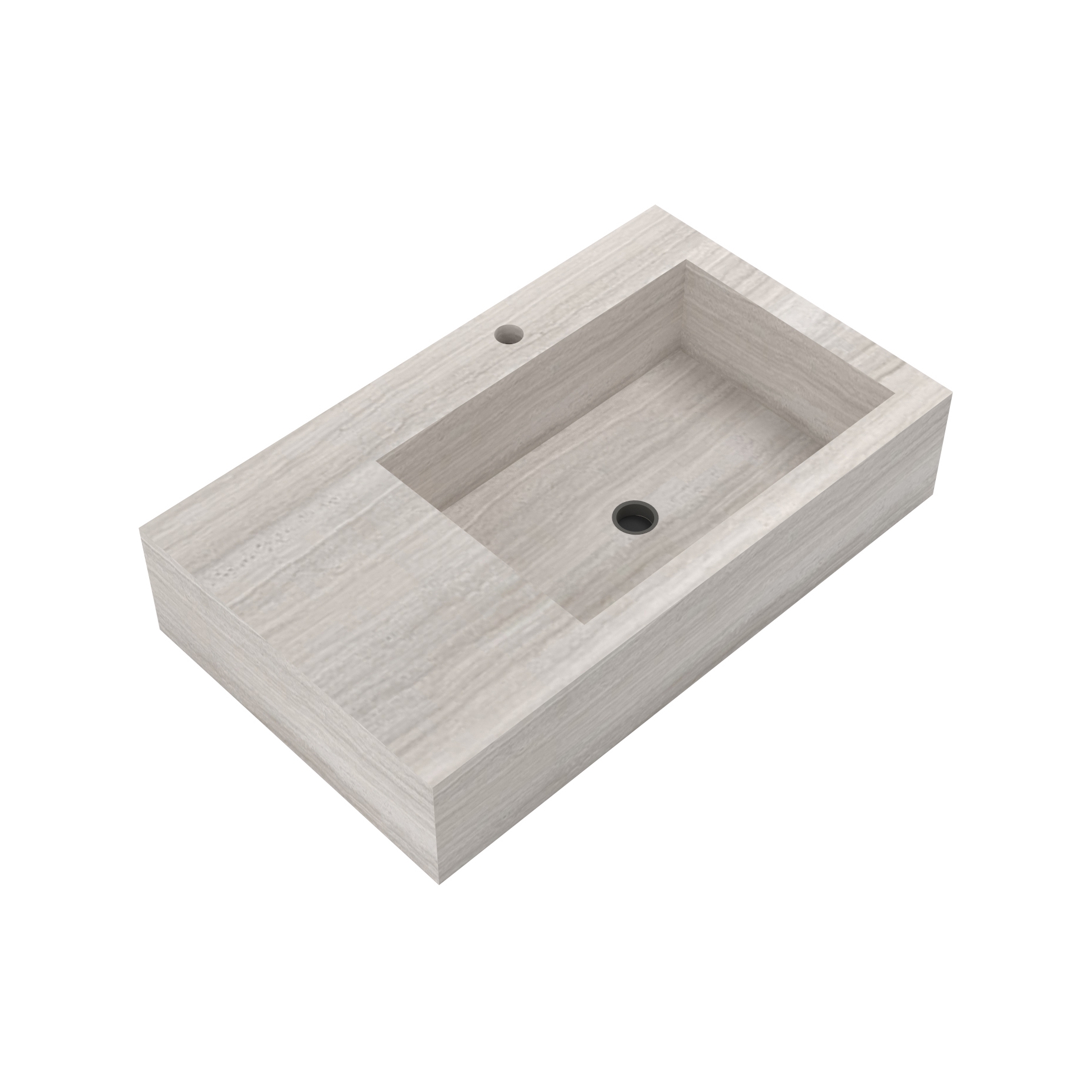 Display product St.Moritz Wall Mounted Or Countertop Wash Basin Right Hand Bowl from manufacturer BAGNODESIGN