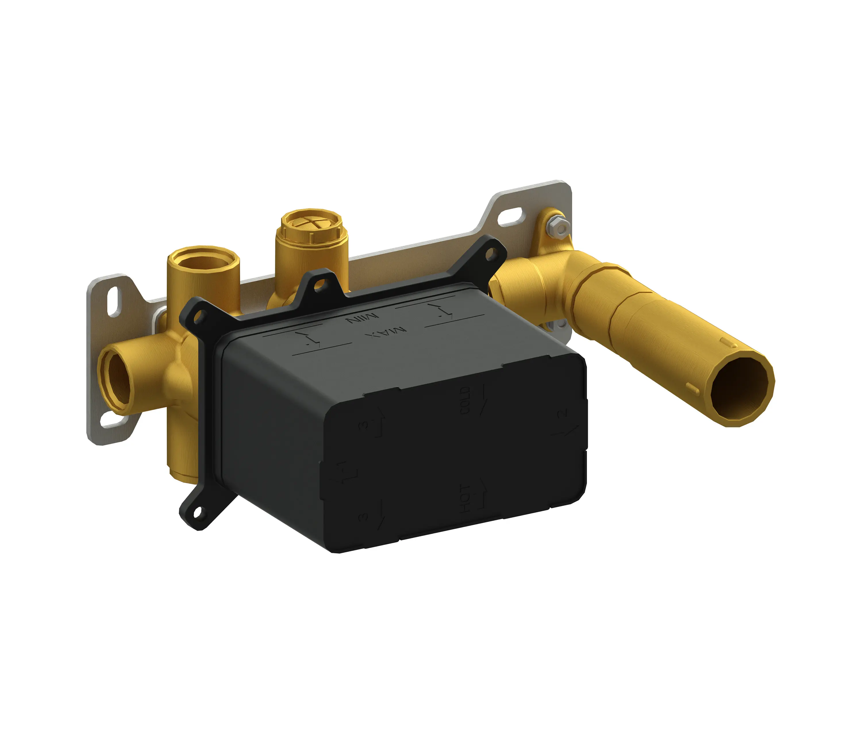 BAGNODESIGN - Beach House | Concealed Part For Thermostatic 3 Outlet Shower Mixer With Wall Outlet