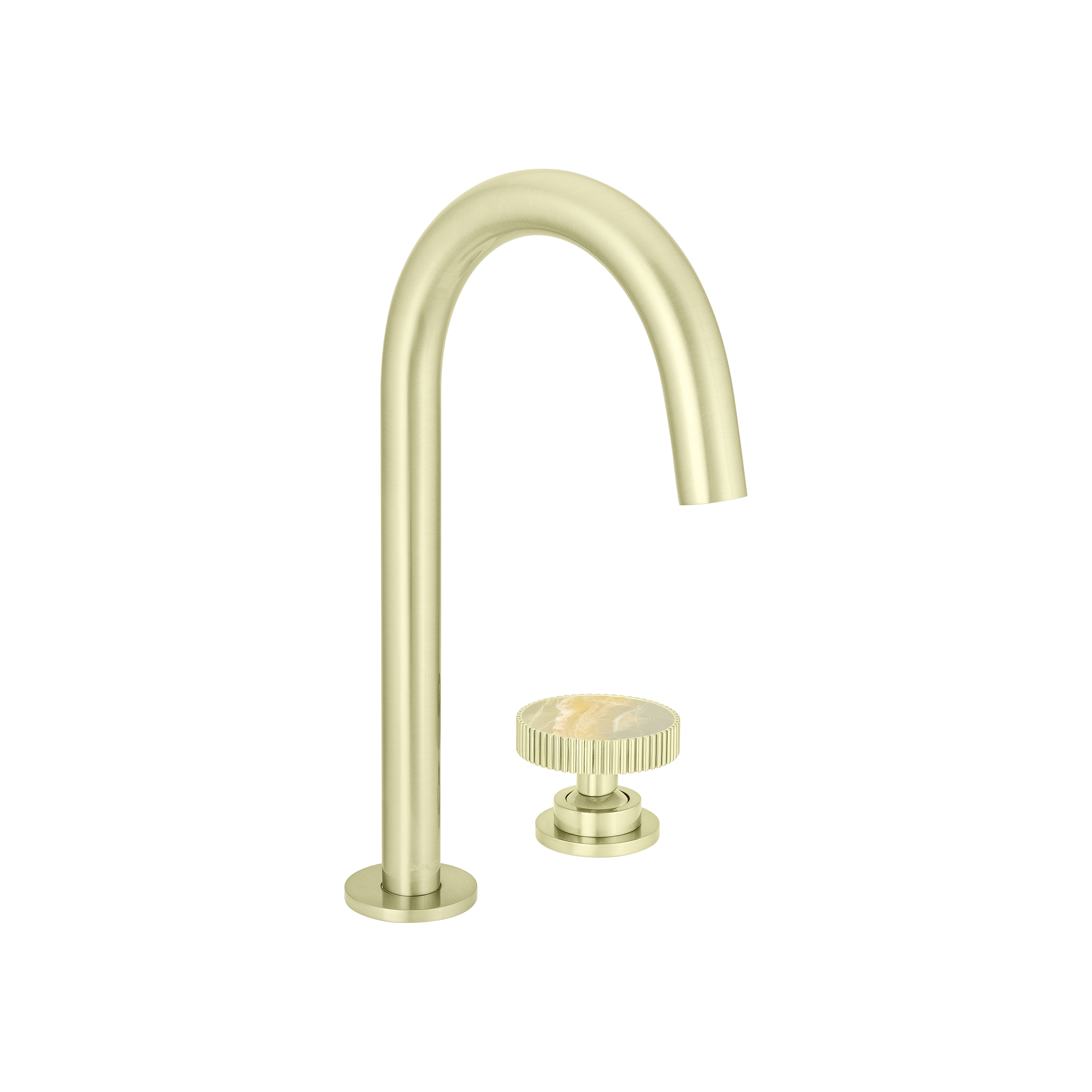 Mostrar el producto Chiasso | Deck Mounted 2 Hole Basin Mixer With Porcelain Handle Insert Without Waste del fabricante BAGNODESIGN