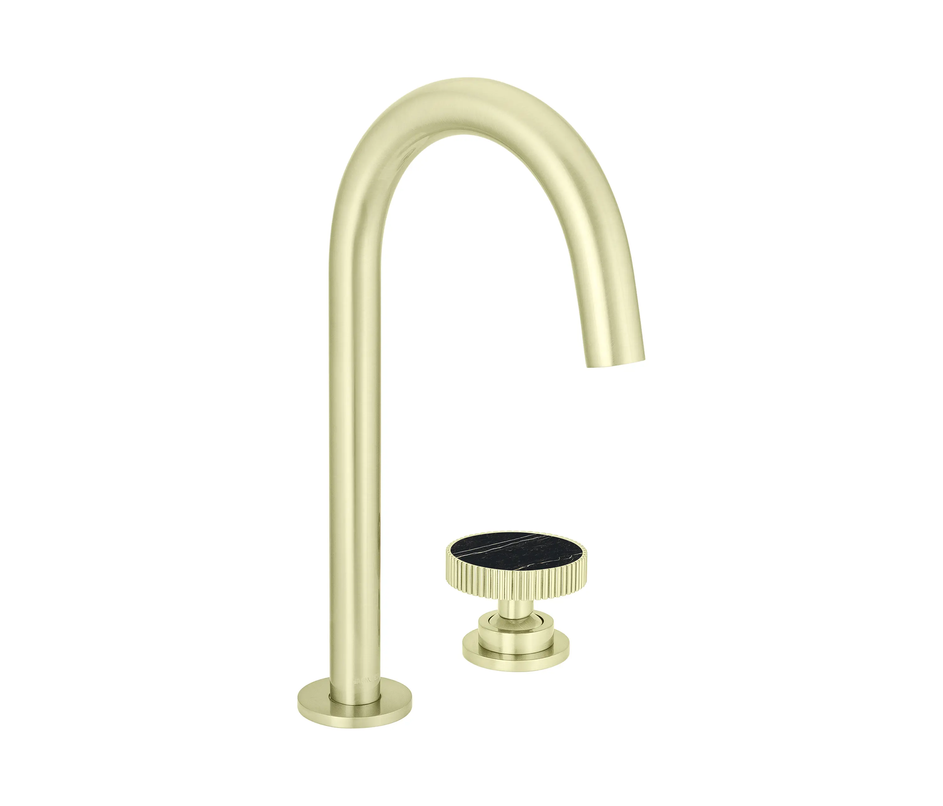 BAGNODESIGN - Chiasso | Deck Mounted 2 Hole Basin Mixer With Porcelain Handle Insert Without Waste