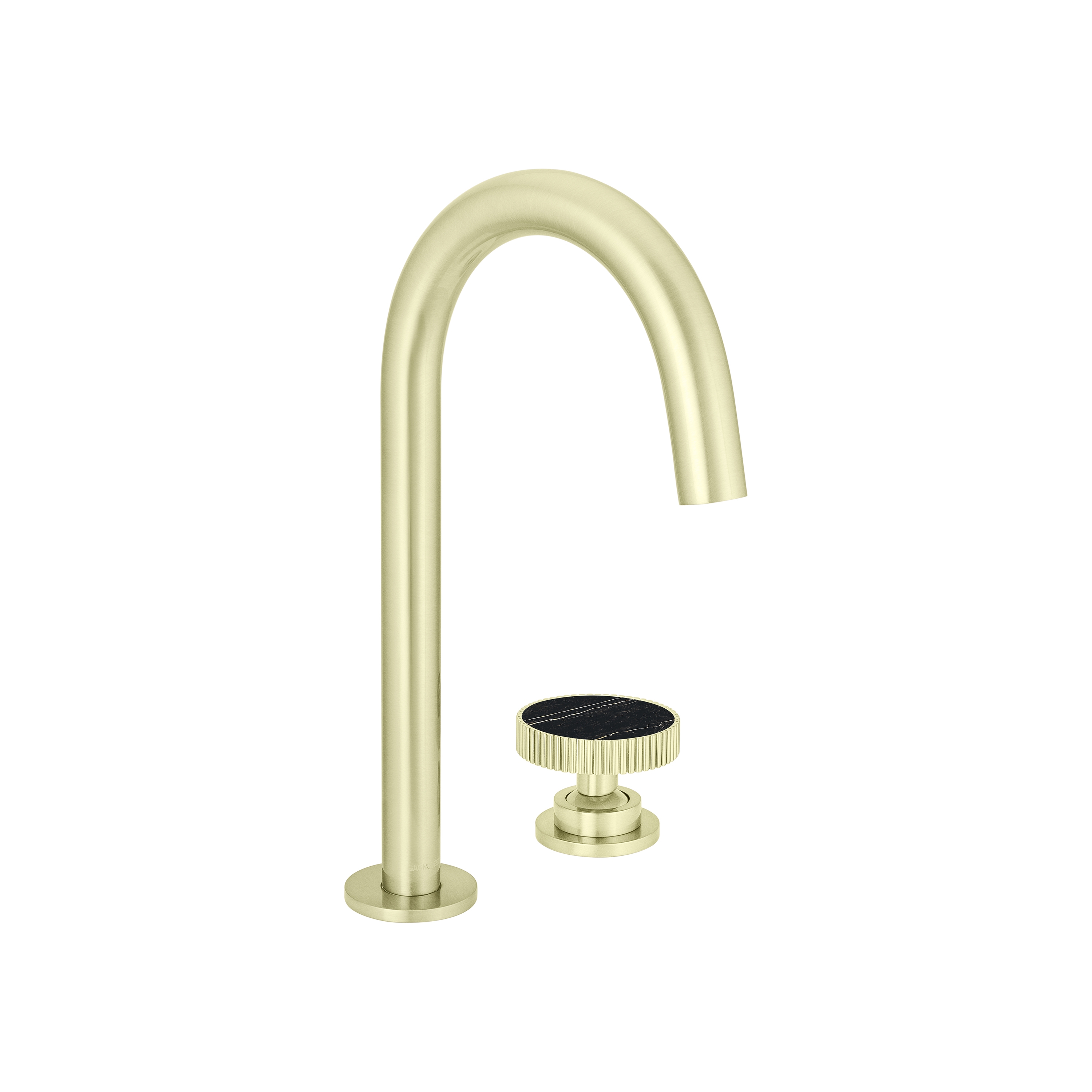 Mostra il prodotto Chiasso | Deck Mounted 2 Hole Basin Mixer With Porcelain Handle Insert Without Waste del produttore BAGNODESIGN