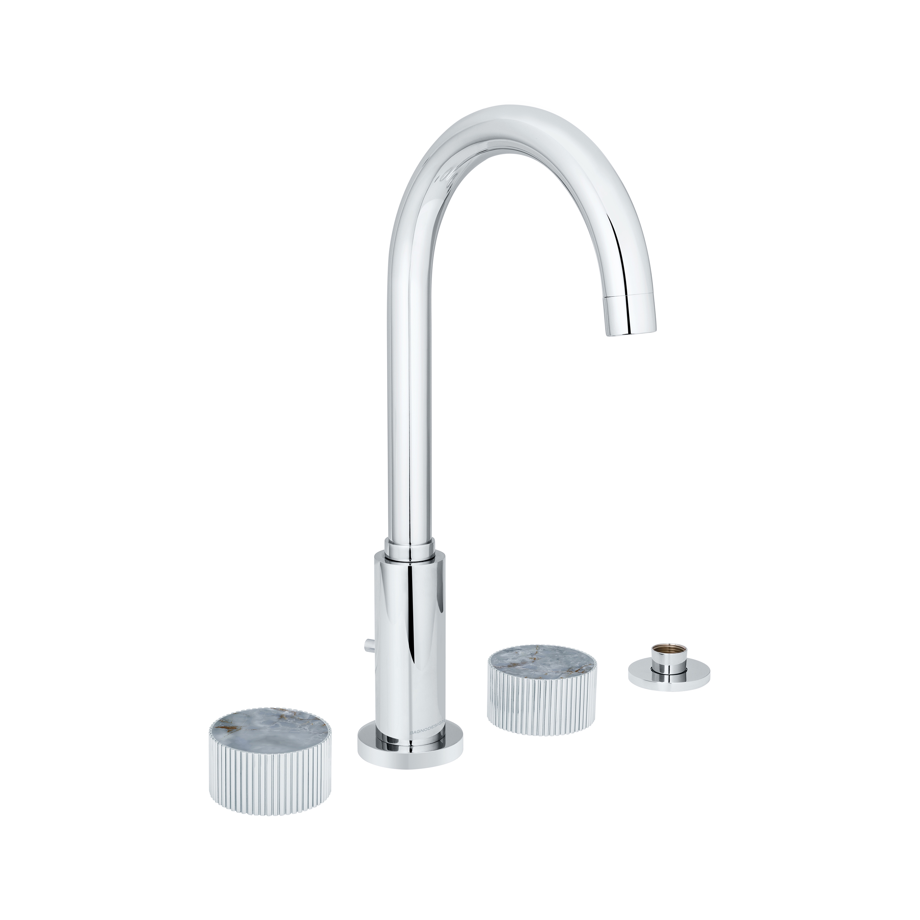 Produkt Chiasso | Deck Mounted 4 Hole Bath Mixer With Porcelain Handle Insert des Herstellers BAGNODESIGN anzeigen