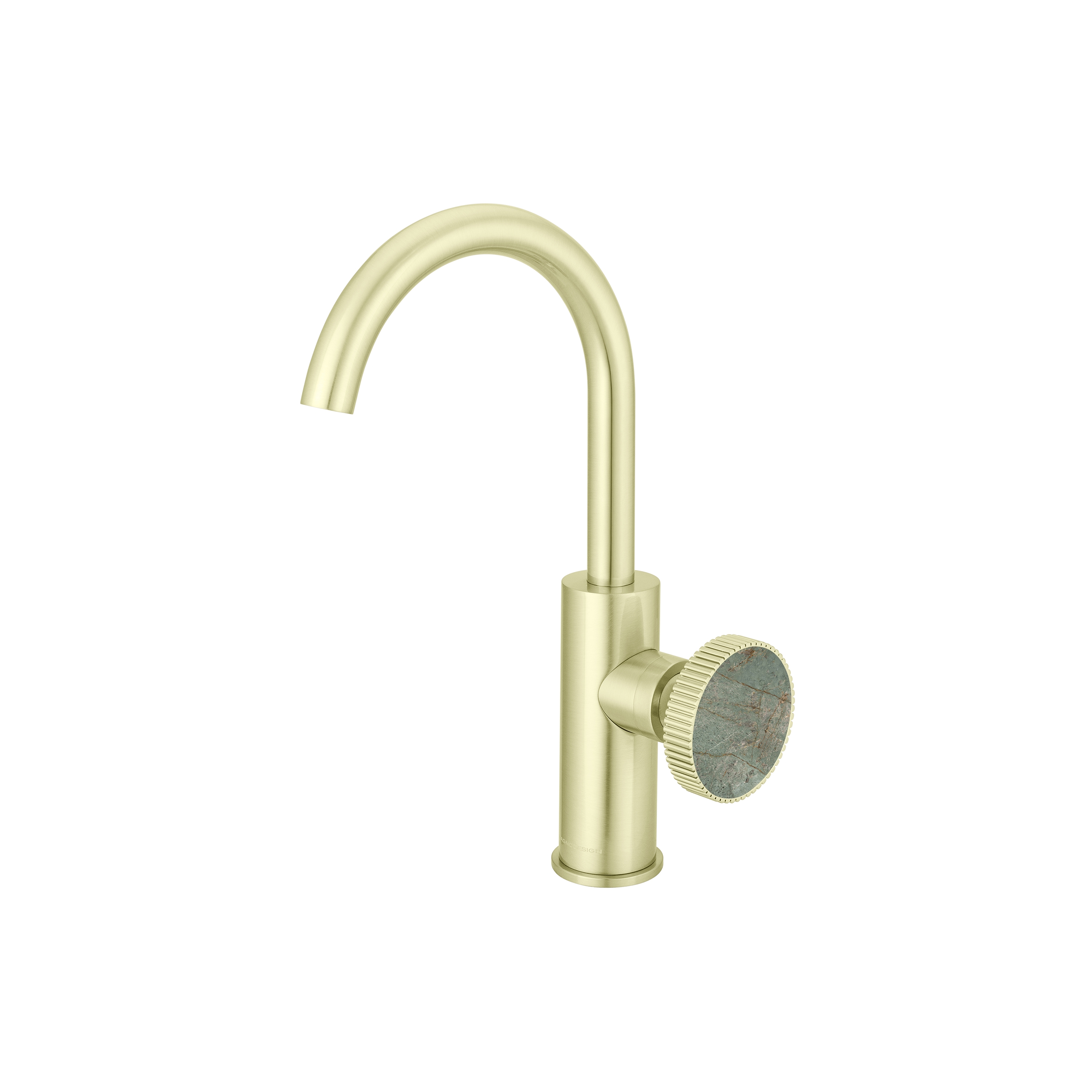 Chiasso | Deck Mounted Mono Basin Mixer With Porcelain Handle Insert Without Waste