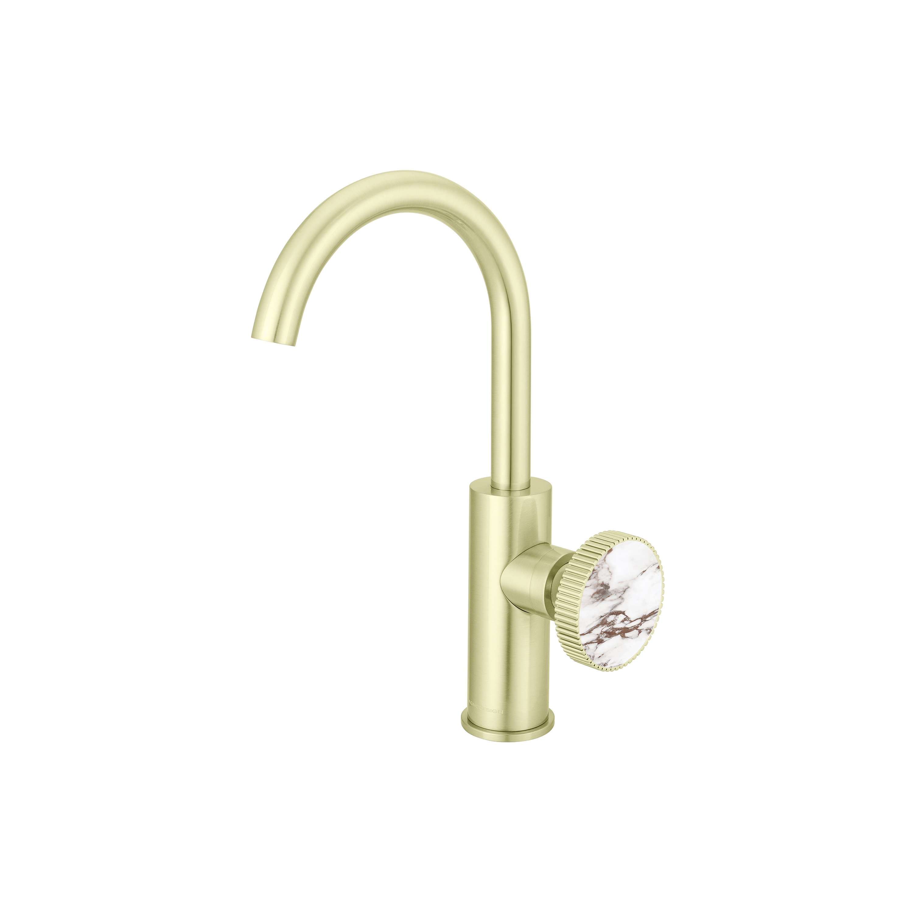 Chiasso | Deck Mounted Mono Basin Mixer With Porcelain Handle Insert Without Waste