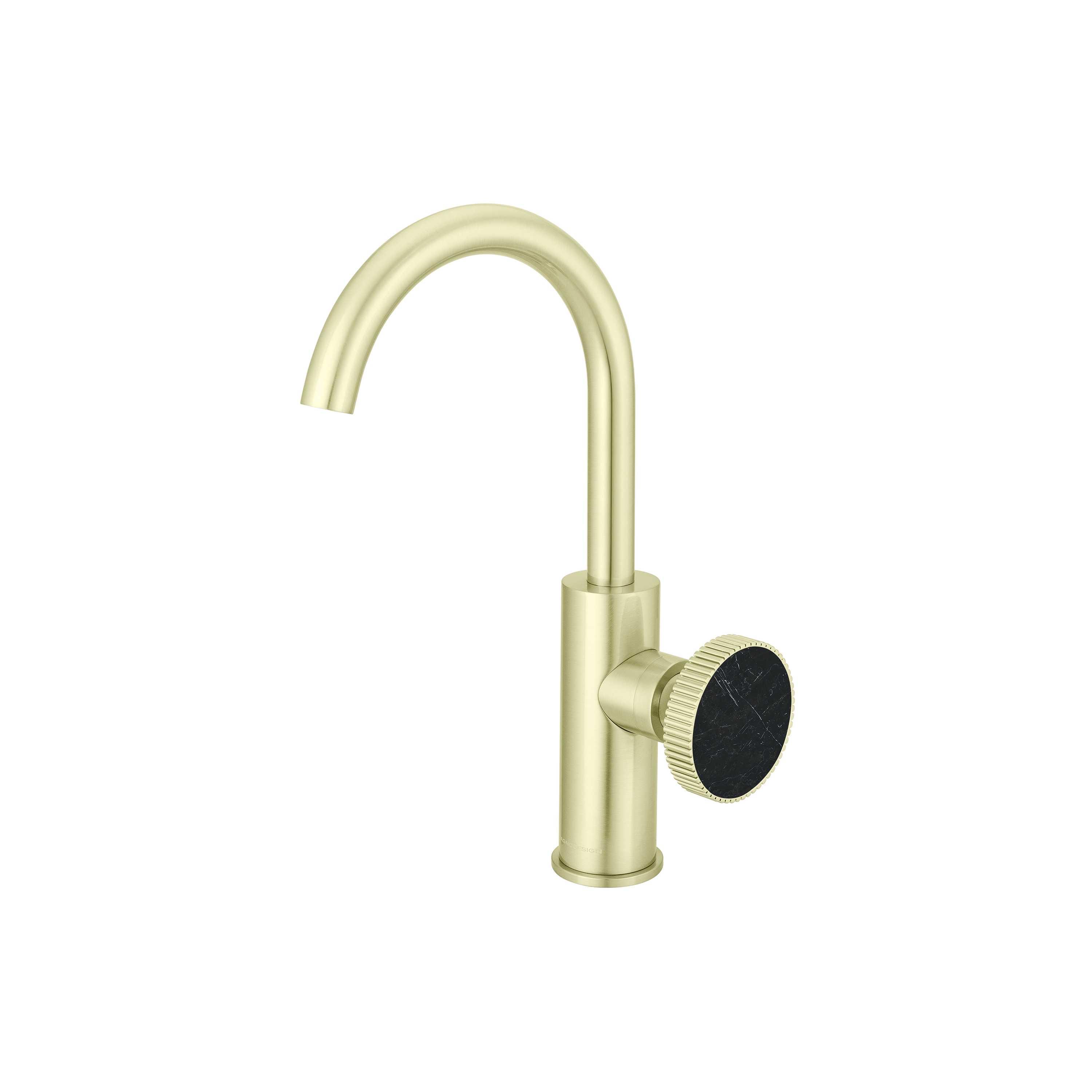 Chiasso | Deck Mounted Mono Basin Mixer With Porcelain Handle Insert Without Waste