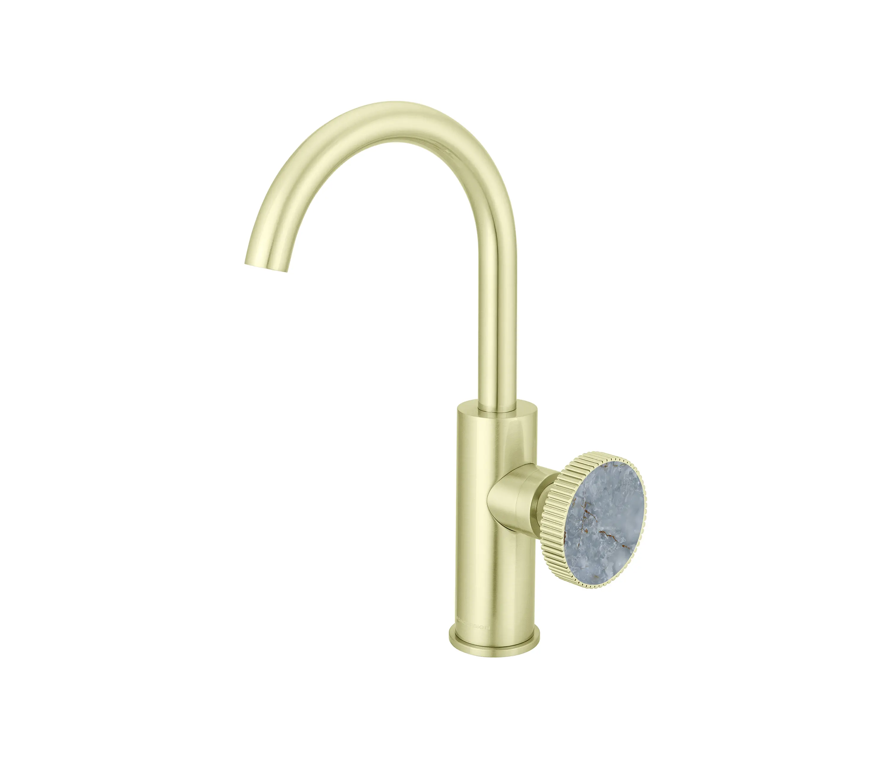 BAGNODESIGN - Chiasso | Deck Mounted Mono Basin Mixer With Porcelain Handle Insert Without Waste