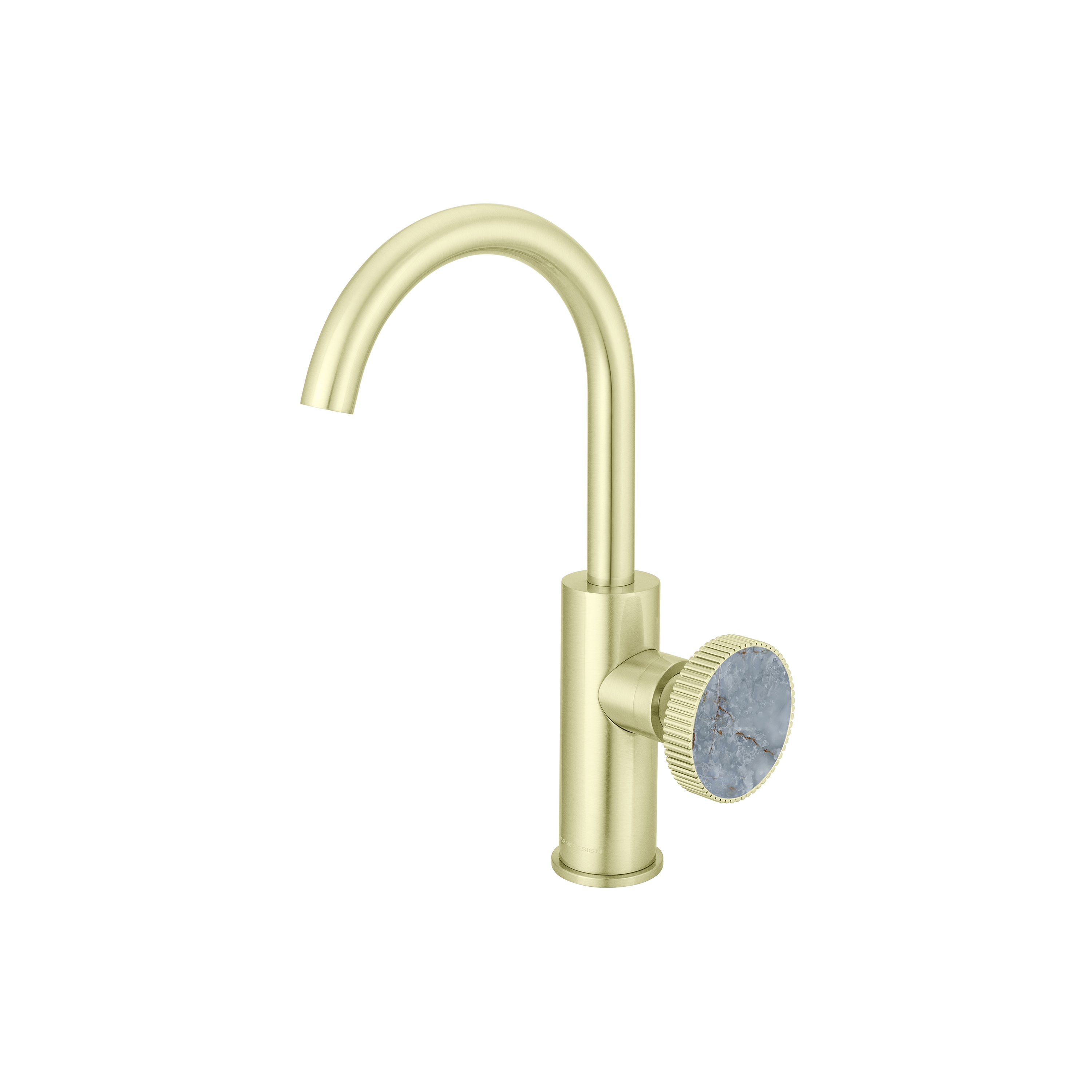 Chiasso | Deck Mounted Mono Basin Mixer With Porcelain Handle Insert Without Waste