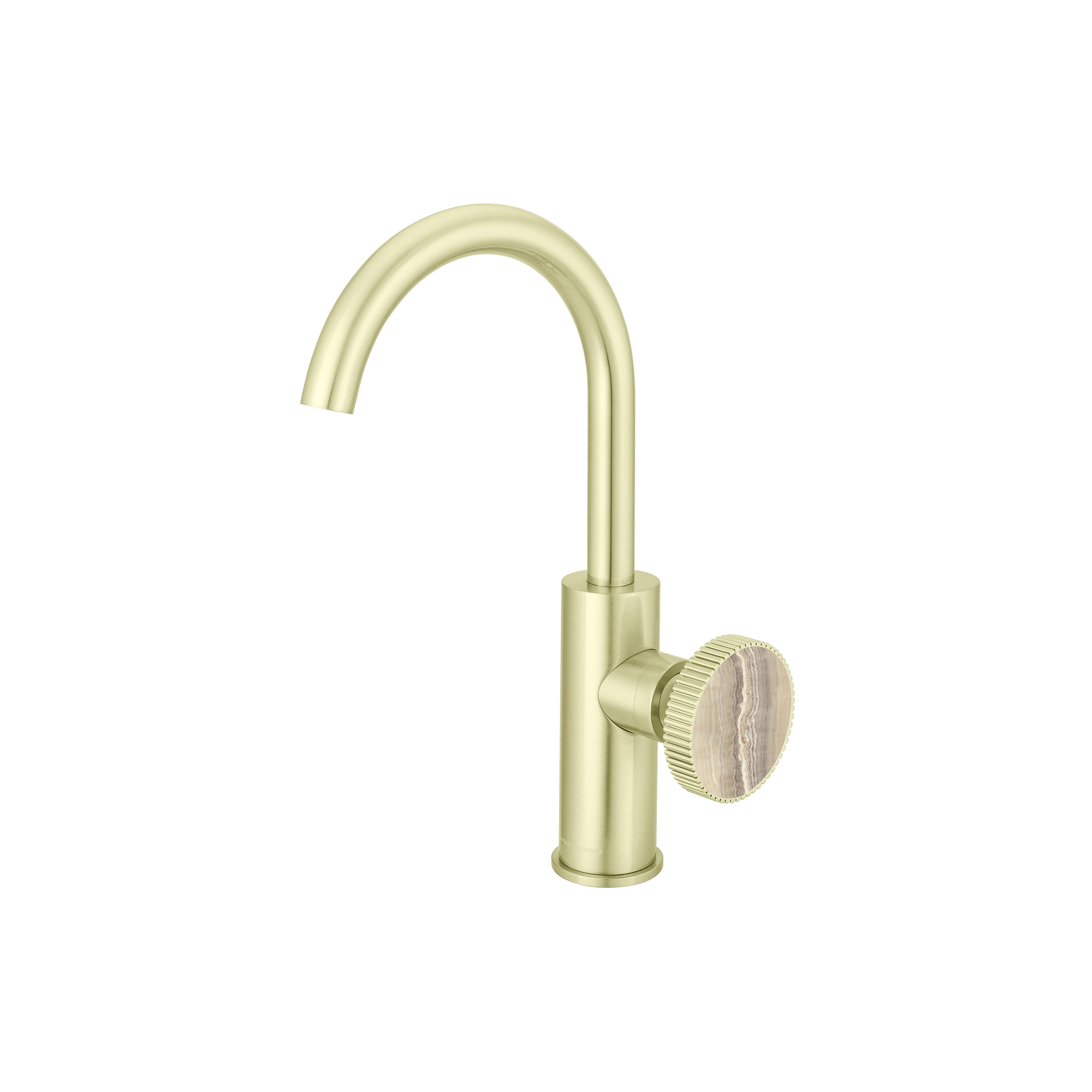 Chiasso | Deck Mounted Mono Basin Mixer With Porcelain Handle Insert Without Waste