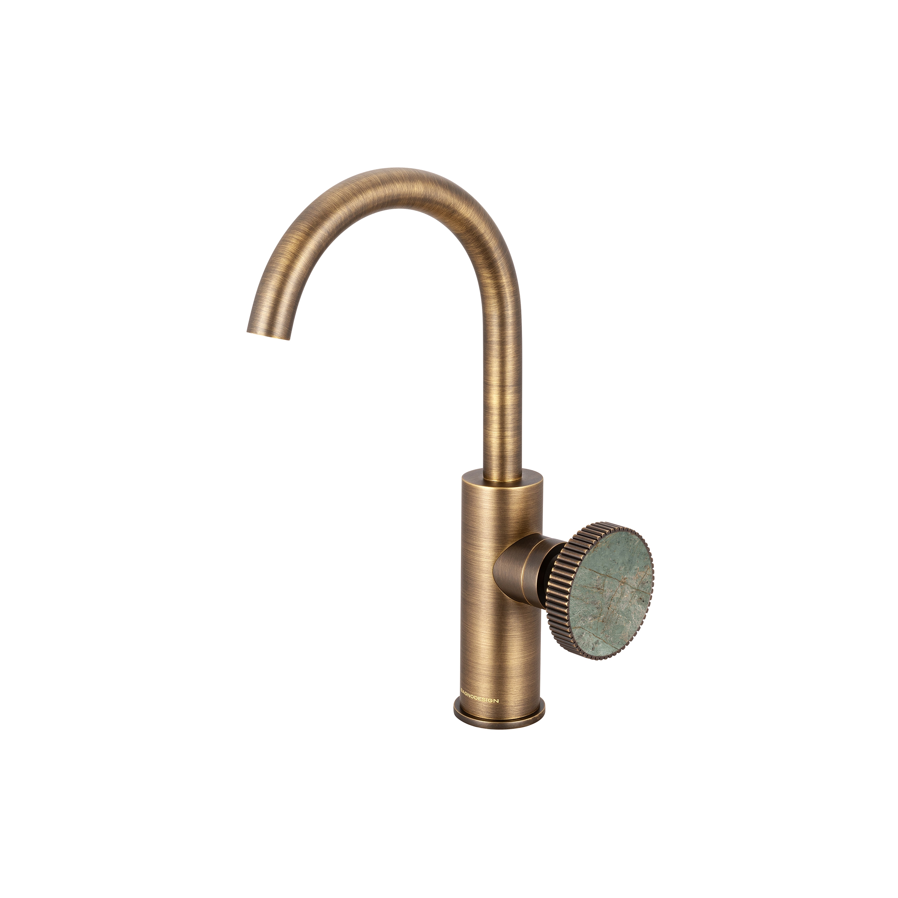 Mostrar el producto Chiasso | Deck Mounted Mono Basin Mixer With Porcelain Handle Insert Without Waste del fabricante BAGNODESIGN